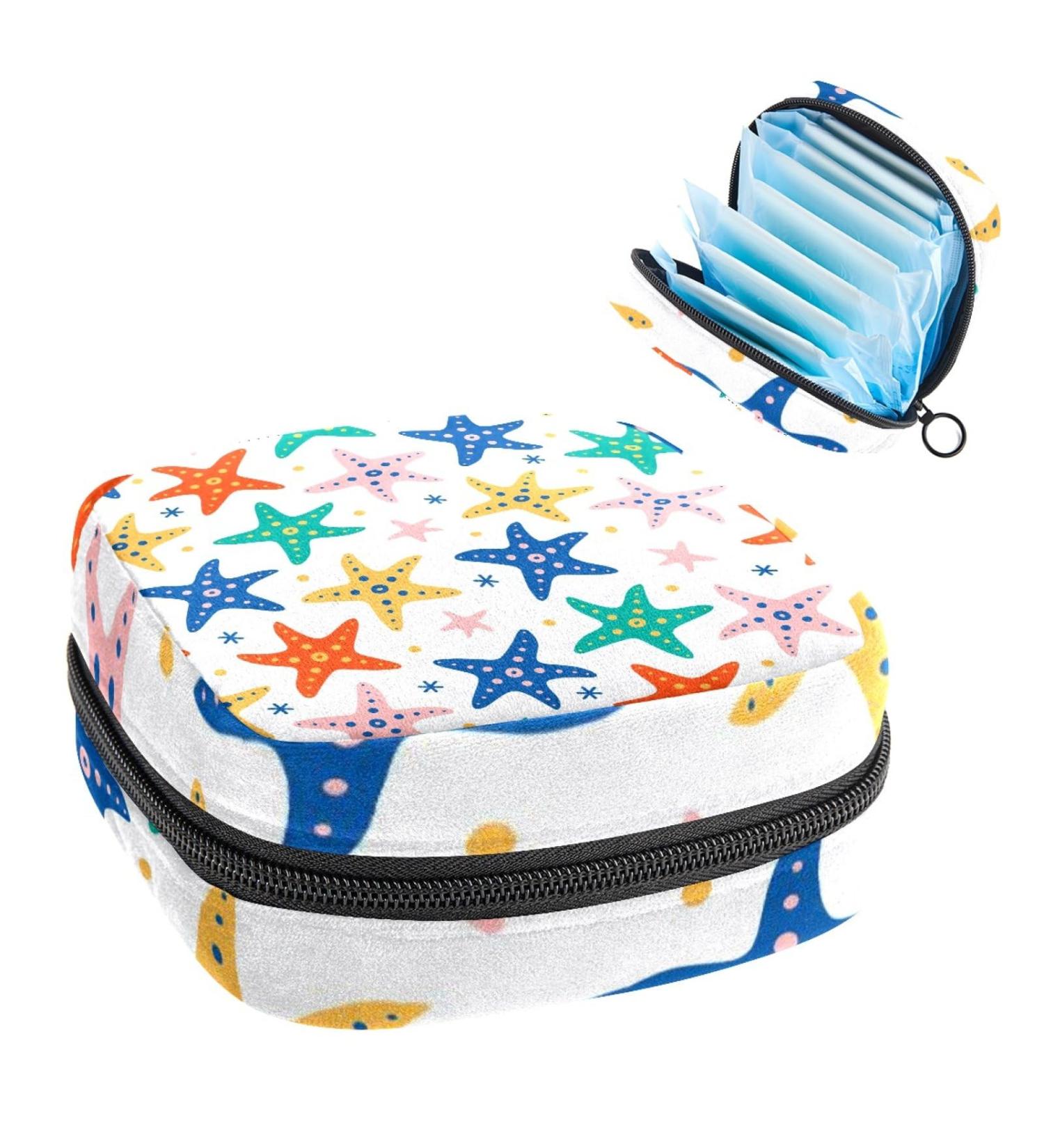 Starfish Print Sanitary Napkin Storage Bag - Portable Menstrual Kit Pouch - Buy Online on GoSupps.com