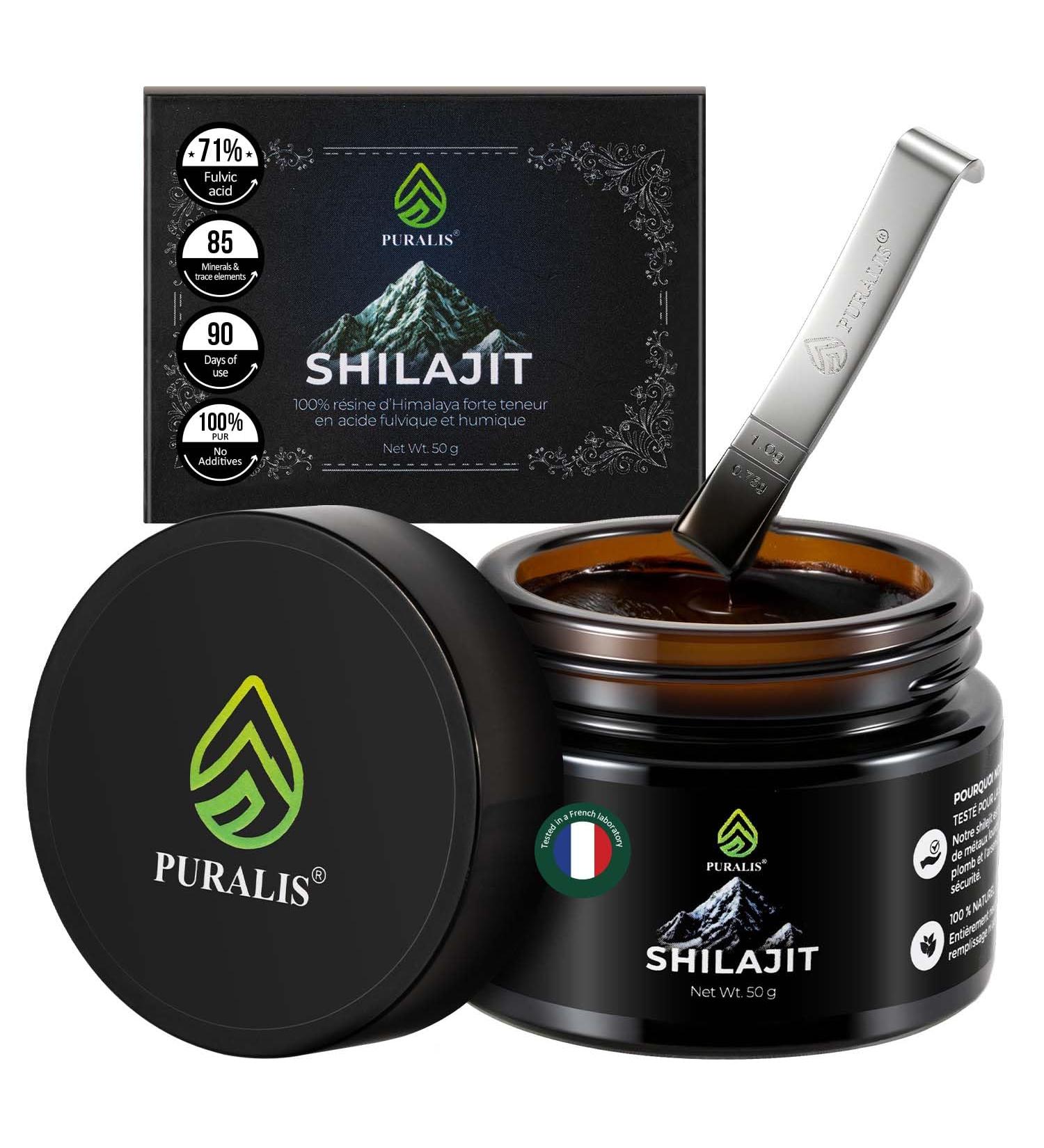  Puralis Pure Shilajit Resin 50g - 71% Fulvic Acid - Phyto-Himalayan - Energy Vitality Endurance - Dietary Supplement - Sports - 100% Natural - Buy Online on GoSupps.com