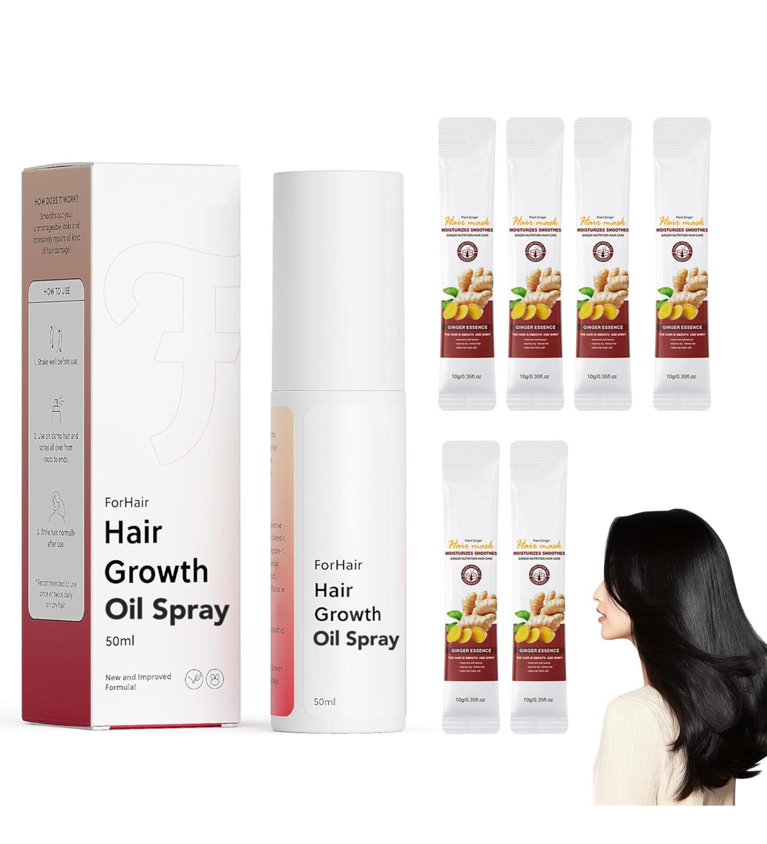 Shantou Yingji Hair Growth 1 Piece and 6 Pieces Ginger Hair Mask Hair Thickening Spray AntiHair Loss Stronger and Thickening Spray New Growth Stimulating Liquid - Buy Online on GoSupps.com