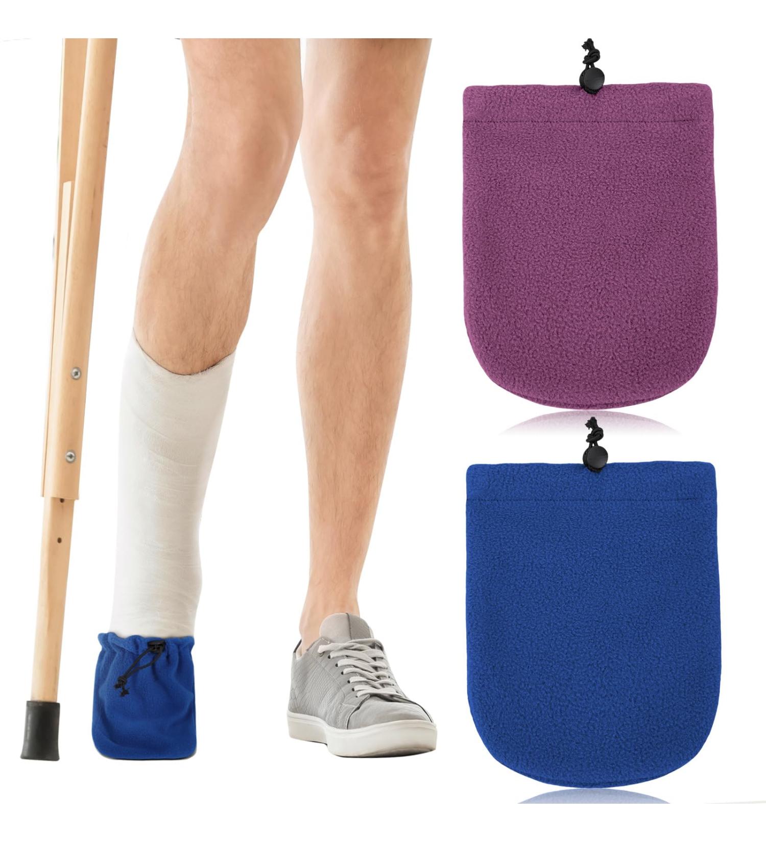 Foot Cast Toe Cover Socks - Soft Warm & Adjustable Cast Protector for Men & Women - 2 Pack (Blue Purple - Buy Online on GoSupps.com