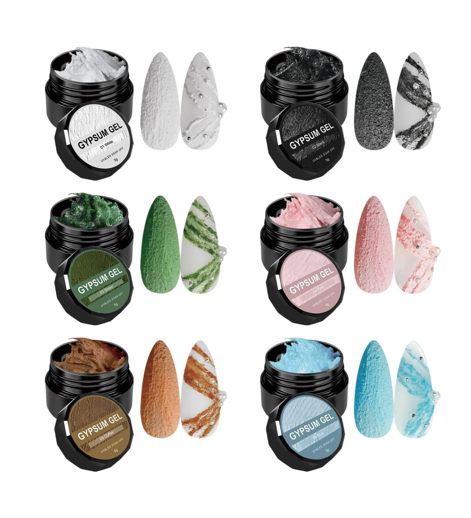  Ceprznvey 3D Nail Gel Sculpting Nail Polish Long-Lasting Scratch-Resistant Finish Soft Texture for Painting and Detailing Use Salon or Home Application 5g x 6 Colours Compact Set - Buy Online on GoSupps.com