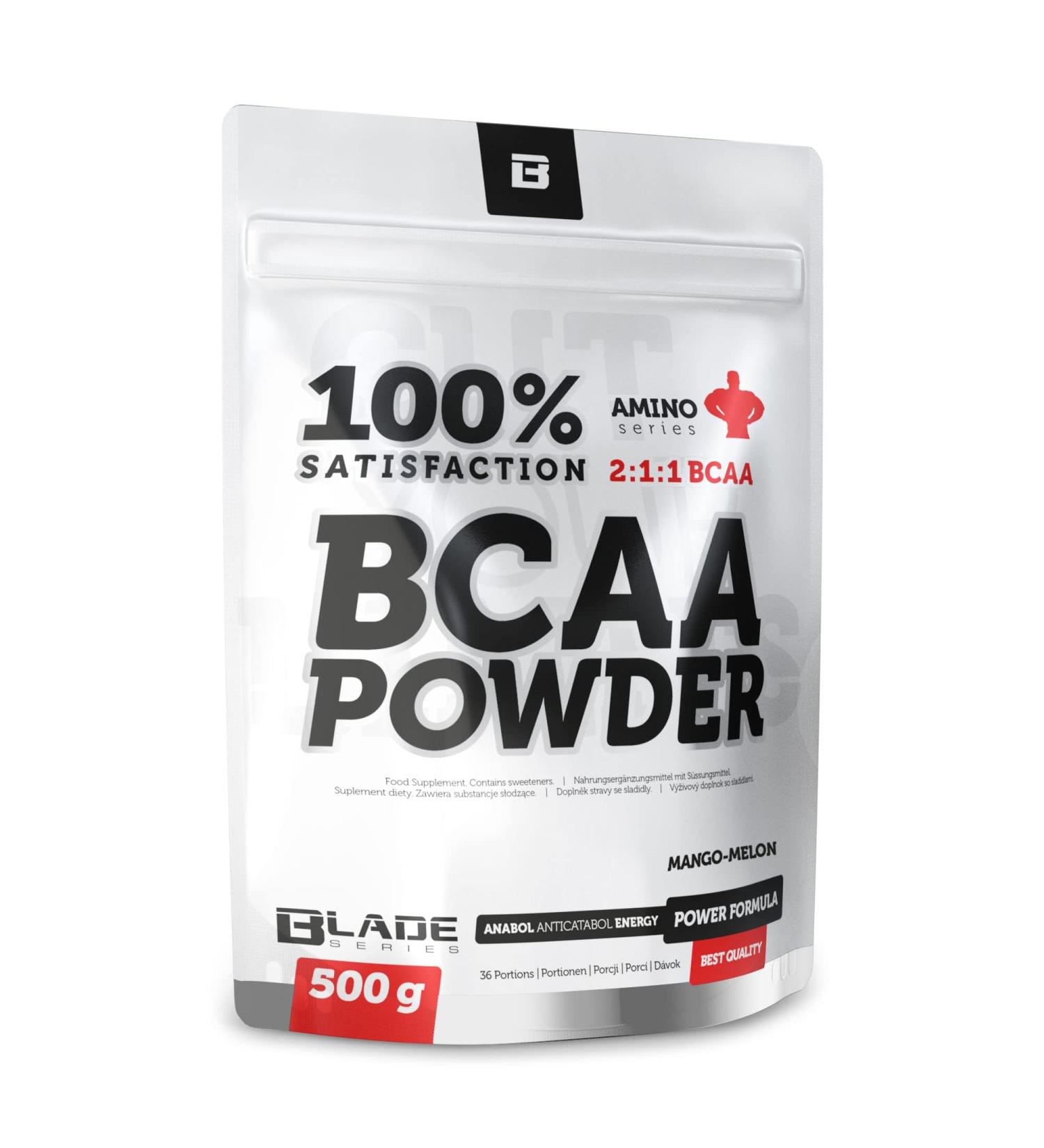 Blade Series 100% BCAA Powder + Glutamine 500g | Amino Acids Complex | Mango Melon Flavor | Best BCAA Amino Acid Supplement for Muscle Recovery - Buy Online on GoSupps.com