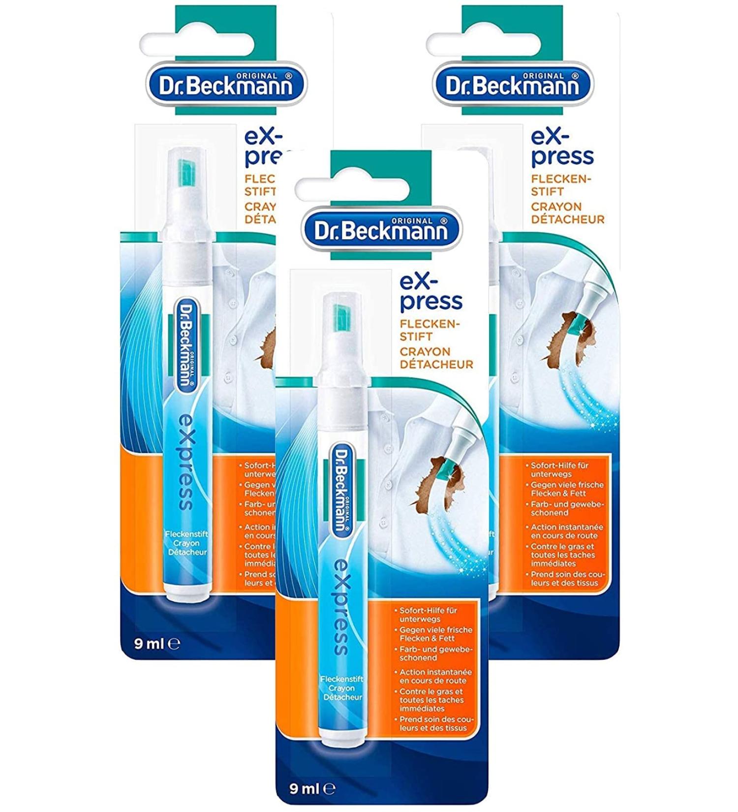 Dr. Beckmann eXpress Fleckenstift Effektiver Fleckentferner f r Unterwegs | 3x9ml Pack | Schnelle & Einfache L sung - Buy Online on GoSupps.com