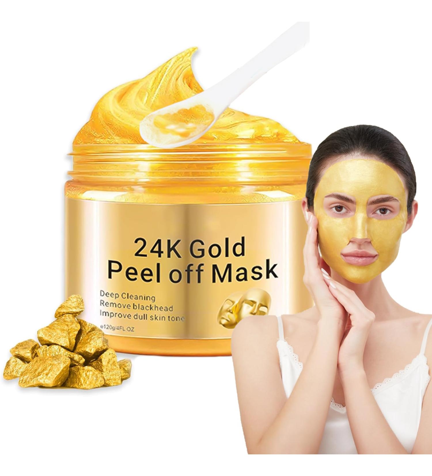 24K Gold Face Mask Deep Pore Cleansing Moisturizing Face Mask Brightening Nourishing Reduces Pores and Removes Blackheads Face Mask for Women and Men 120ml - Buy Online on GoSupps.com