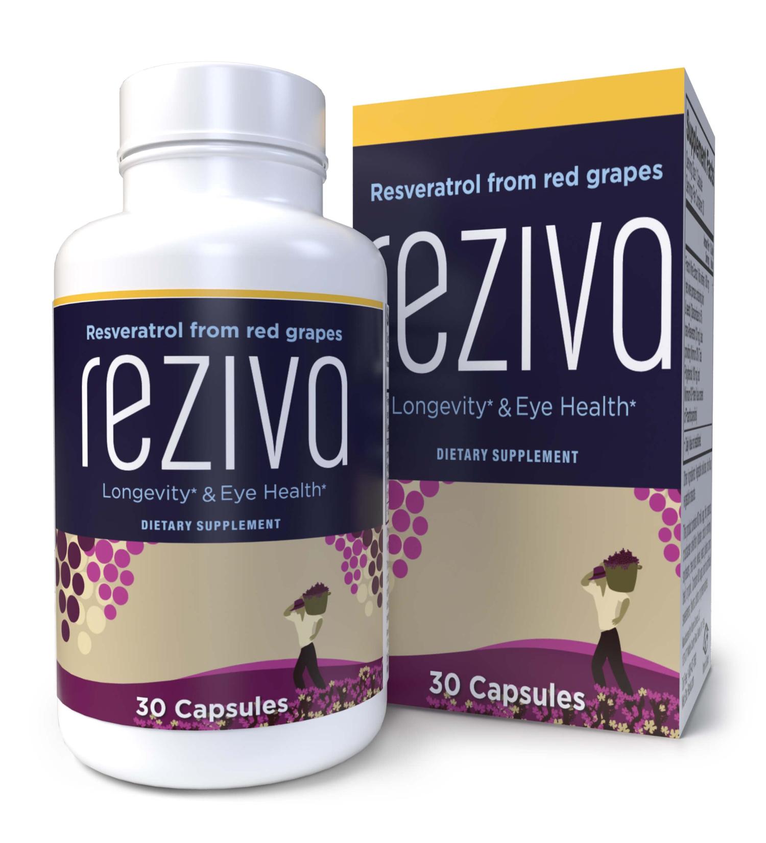 Reziva Resveratrol Supplement - Ultra High Potency & Doctor Formulated - Transresveratrol Supplements - Grapeseed With Resveratrol - For Longevity Eye Health And Overall Well-Being - 30 Veg Capsules - Buy Online on GoSupps.com