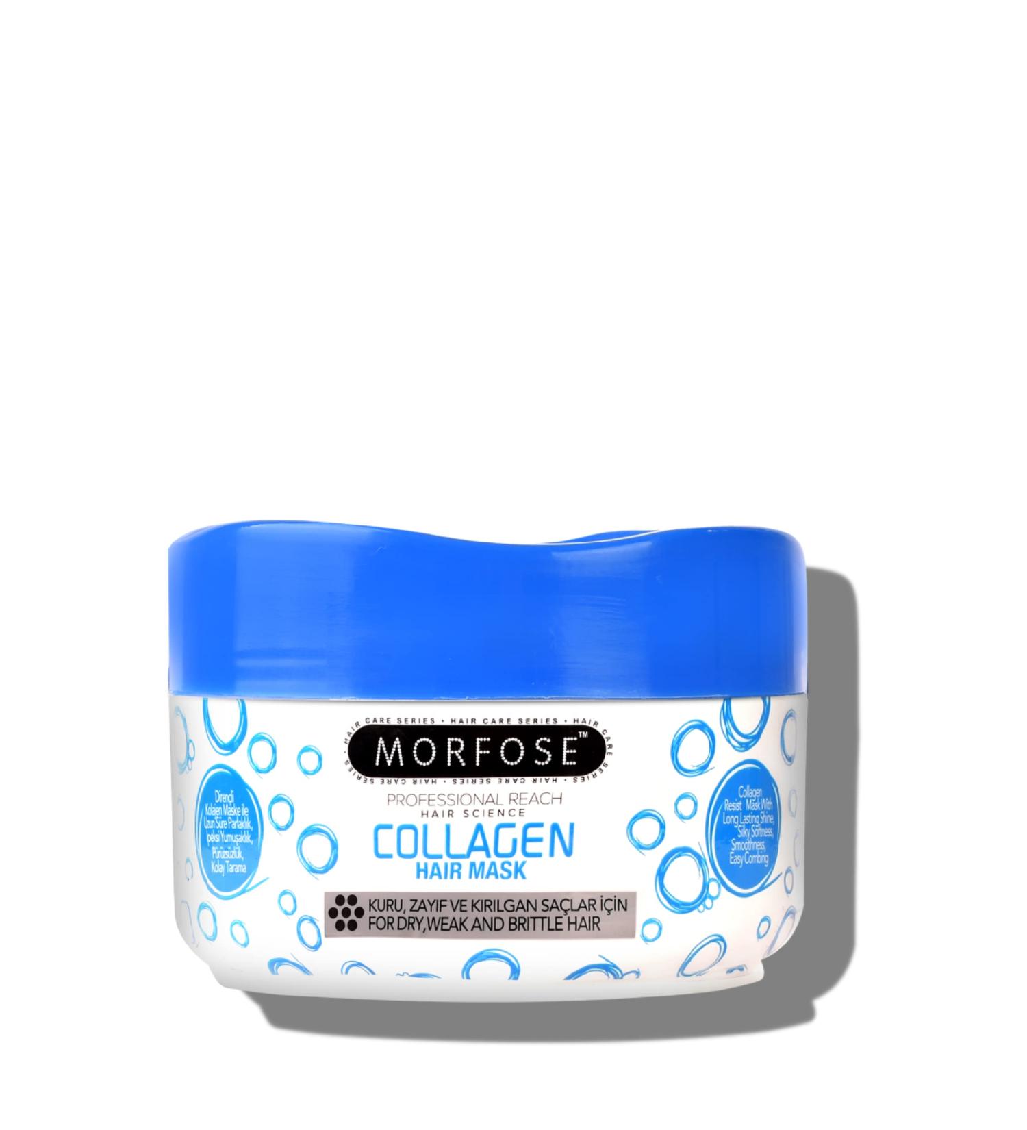 Morfose Collagen Hair Mask for Curls, Frizzy, Bleached & Blonde Hair - Deep Conditioning Treatment for Color Treated, Dry, Damaged Hair Growth - Improves Hair Quality - Buy Online on GoSupps.com