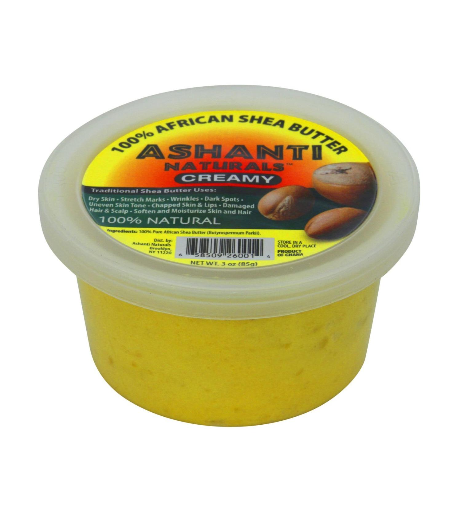 Ashanti Naturals Shea Butter Raw  Creamy Unrefined Shea Butter for Natural Hair Products for Black Women - African Shea Butter for Hair Moisturizer for Dry Skin  Body Skin Care Products (3oz  Yellow) Shea Butter 1 Ounce ...