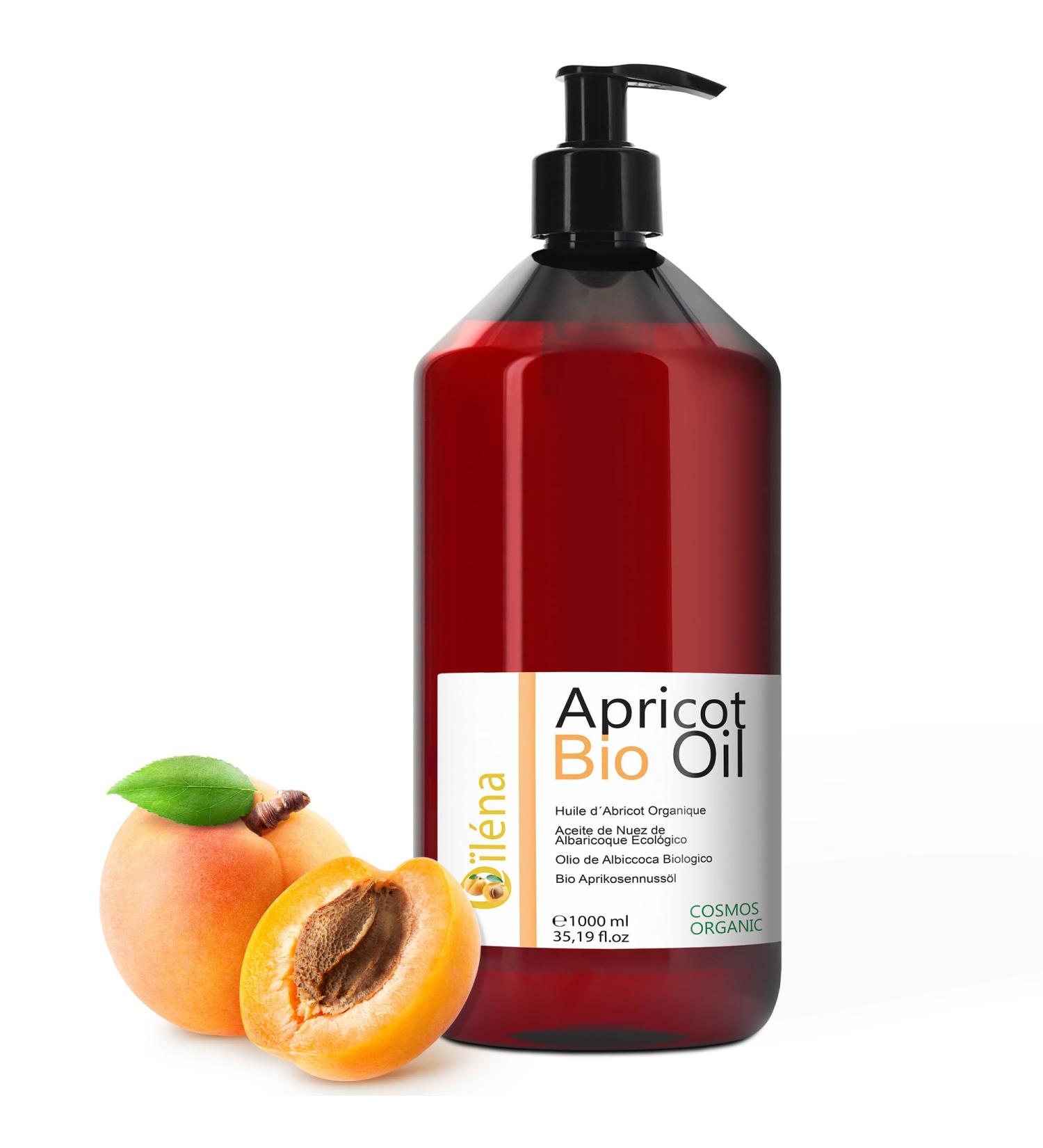Oiuml leacute na BIO 100 pure and natural coldpressed apricot oil moisturizing aftersun oil conditioner for hair nails and cuticles sensitive skin care 1000 ml 1 L - Buy Online on GoSupps.com