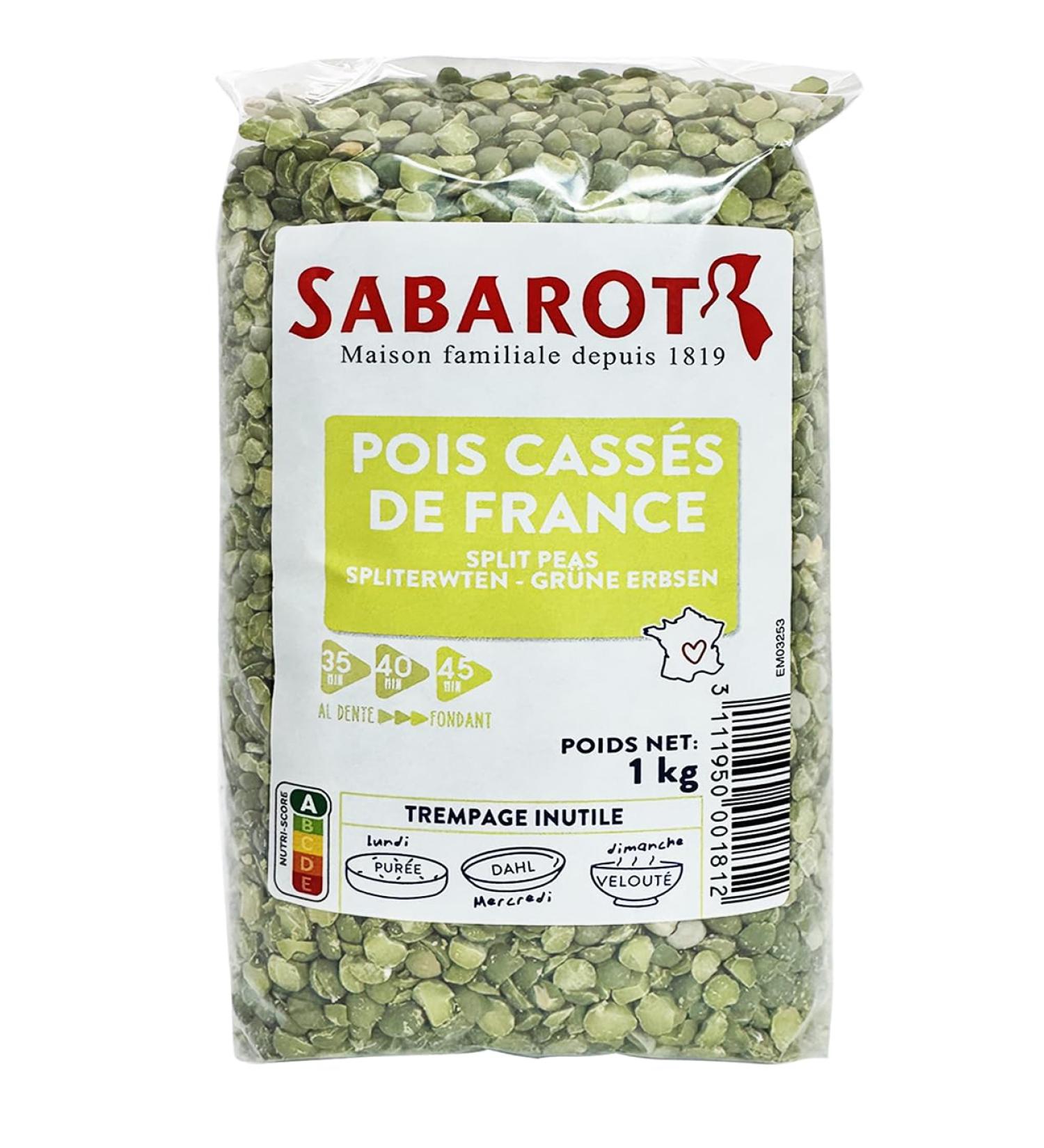  Sabarot Erbsen Green semi-dried 1 kg - Buy Online on GoSupps.com