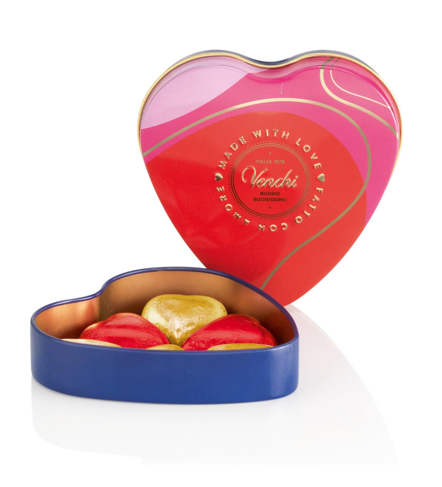 Venchi - Bo te M tal en Forme de C ur avec 6 Chocolates Valentines au Lait et Extra Noirs 75% V g talien Sans Gluten 48 g Id e de cadeau pour la f te des m res Bo te M tal C ur - Buy Online on GoSupps.com