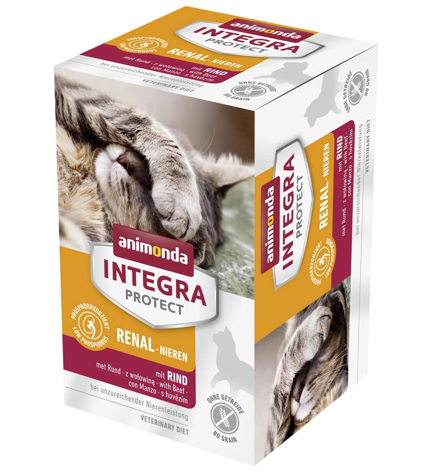 Animonda Integra Protect Kidney Cats - Wet Food for Renal Insufficiency with Beef | Pack of 6 x 100g - International Shipping - Buy Online on GoSupps.com