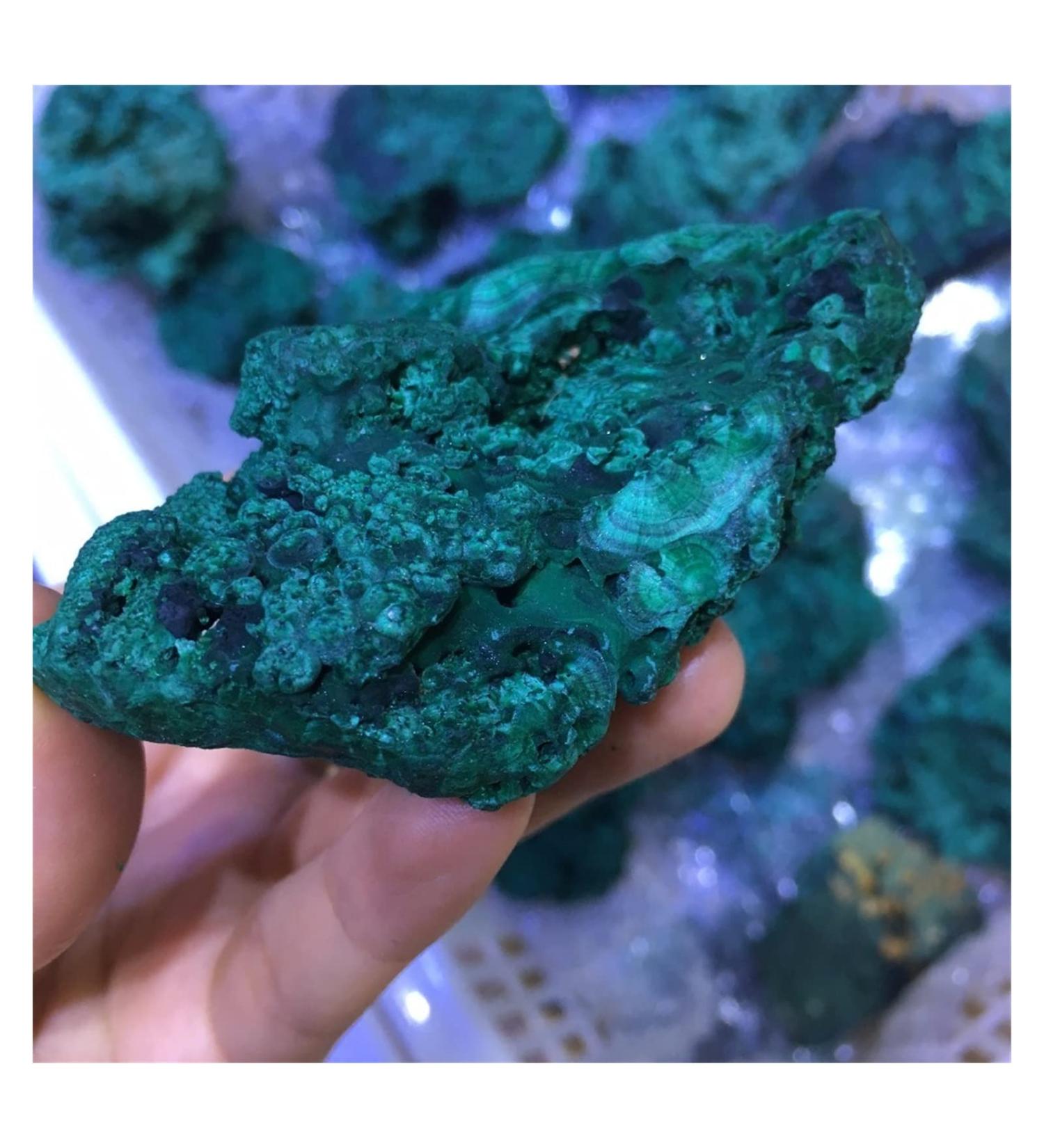 Natural Crystal Rough 200-300g Beautiful Natural Malachite Specimen Rough Gemstone Reiki Healing Crystals for Collection&Home Decoration - Buy Online on GoSupps.com