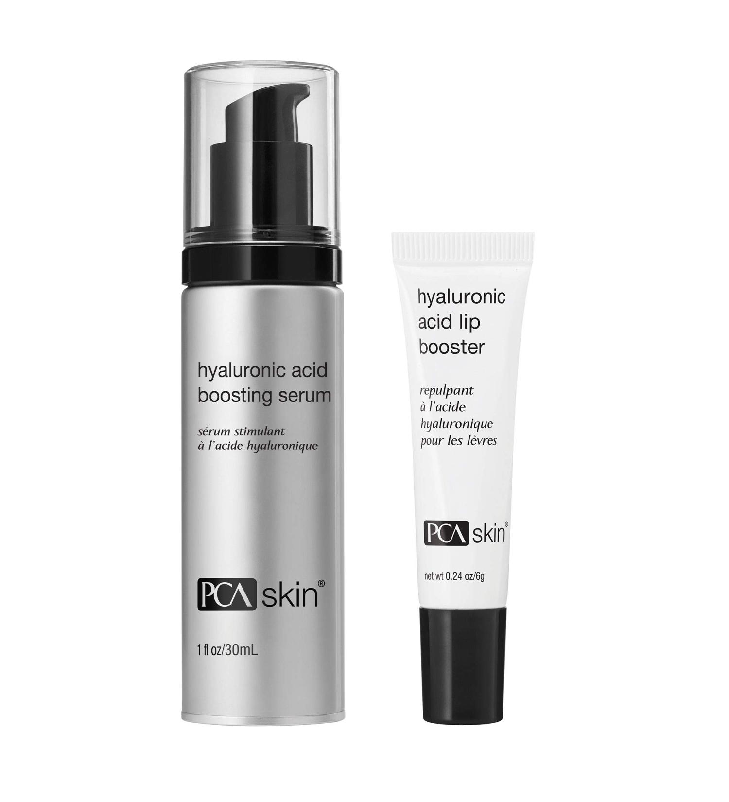 PCA SKIN Hyaluronic Acid Boosting Serum & Lip Booster Bundle - Anti-Aging Facial Treatment & Plumping Lip Balm Helps Repair Long Lasting Moisture to Dry Skin & Chapped Lips - Buy Online on GoSupps.com