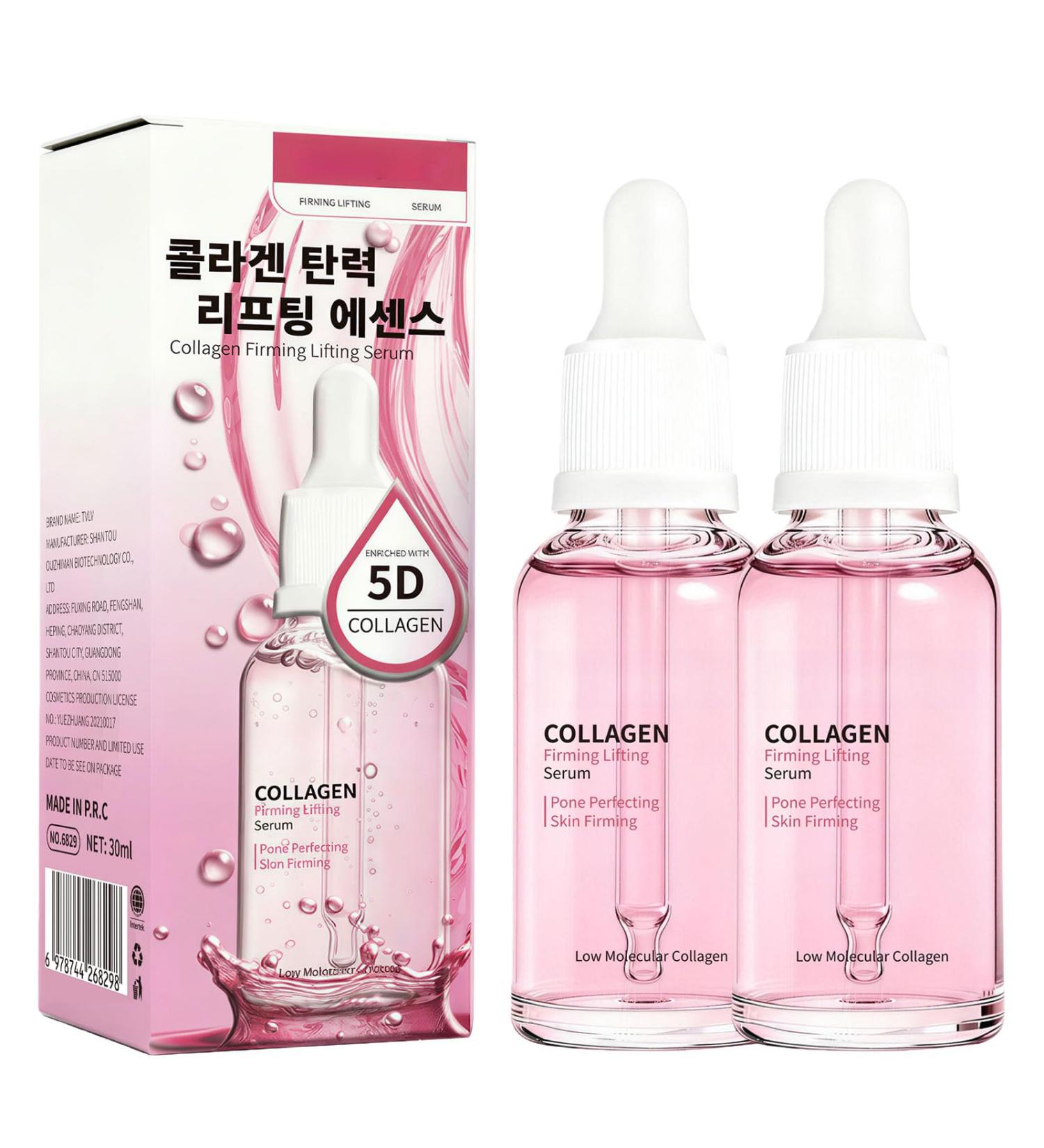 2PCS Collagen Serum For Face Face Serum & Ampoule For Women Anti-aging Skin Tightening Helps Lift Plump & Firm Sagging Skin Serums For Skin Care Anti Wrinkle Boost - Buy Online on GoSupps.com
