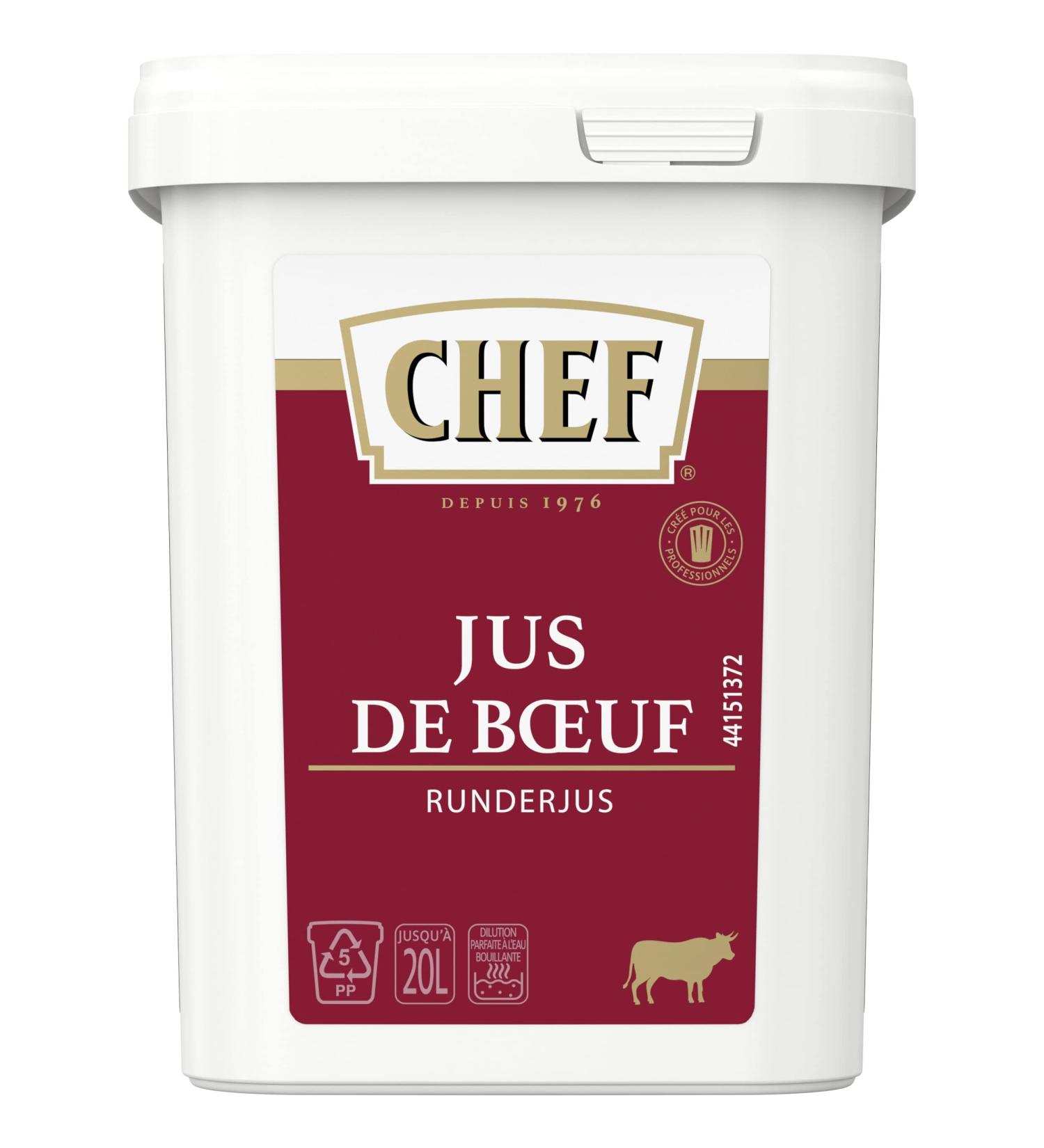 CHEF Dehydrated Beef Juice Culinary Aid Sauces Juices Box of 600 g for 10L to 20L - Buy Online on GoSupps.com