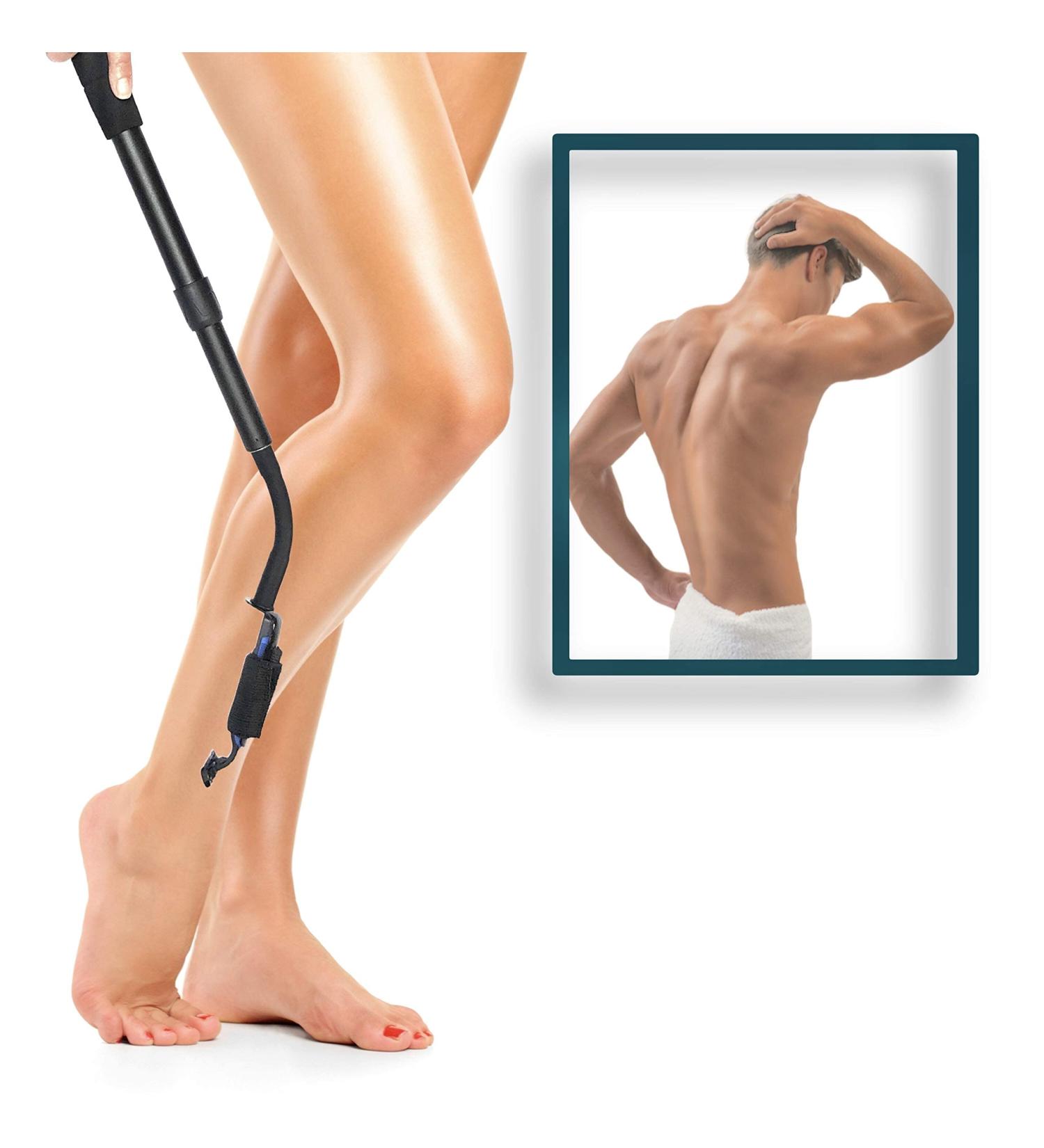 Smooth Reach Long Razor Extension Handle for Easy Leg, Back and Pregnancy Shaving - Ideal for Women and Men with Limited Mobility - Works with All Blade Razors - Buy Online on GoSupps.com