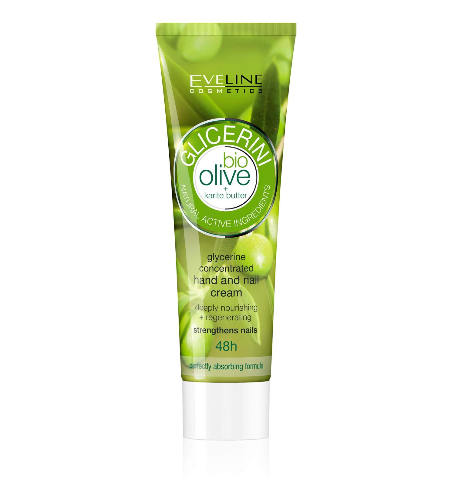 Eveline Cosmetics Glicerini Moisturising Repair Hand Cream with Olive Extract | 100 ML | Skin Heeling Cream for Cracked Hands and Dry Rough Skin | Hydro Boost | Fast-absorbing Daily Skin Care - Buy Online on GoSupps.com