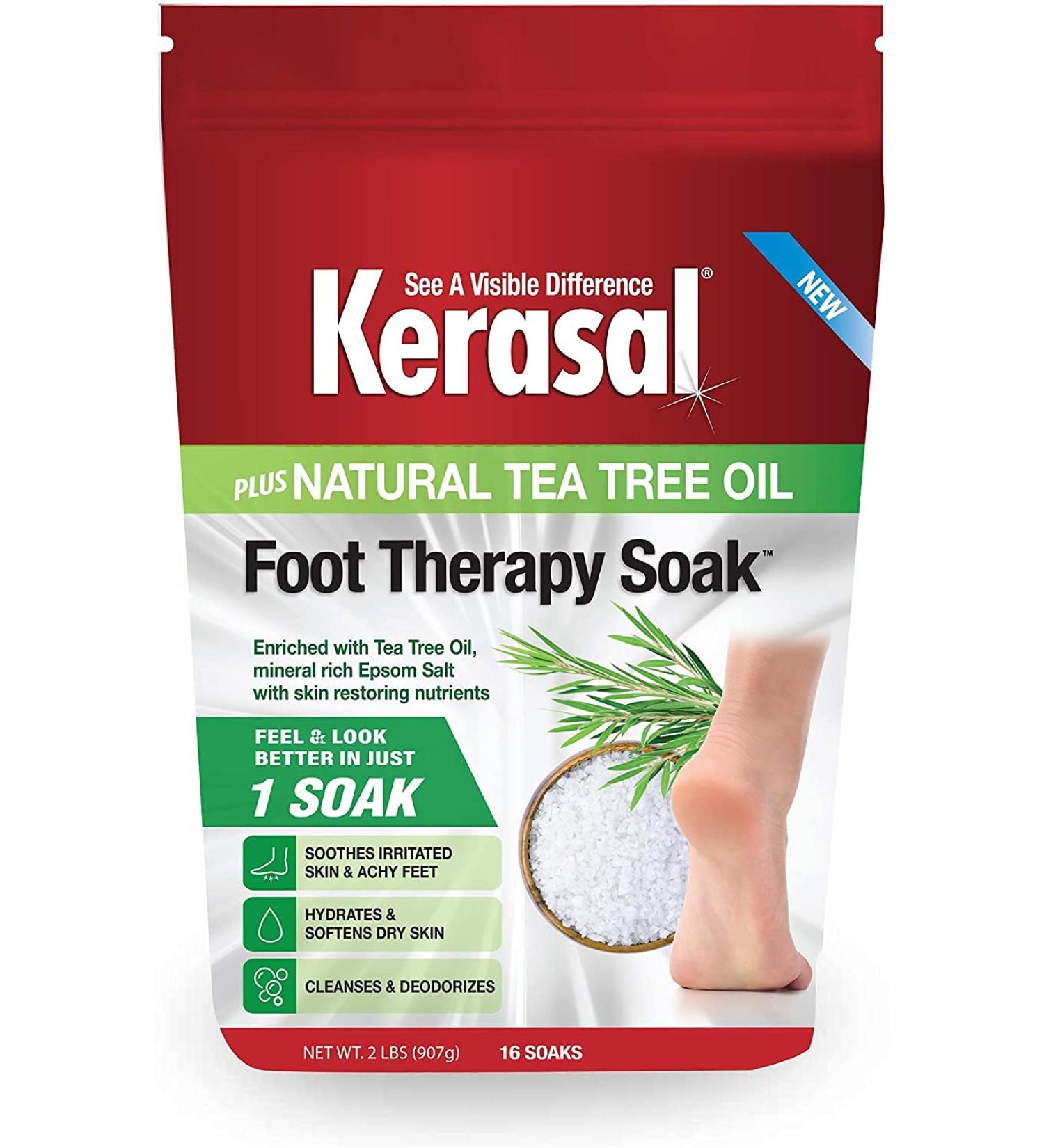 Kerasal Foot Therapy Soak with Tea Tree Oil - 2 lbs | Natural Foot Care - Buy Online on GoSupps.com