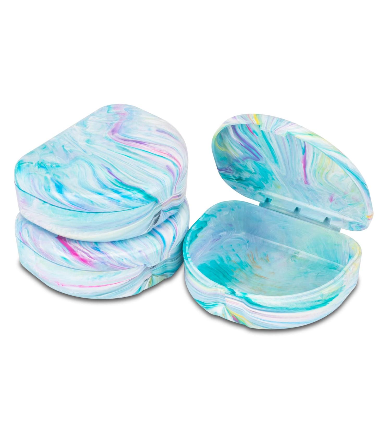 Marble Retainer Cases with Labels (3 Pack) - Cotton Candy Color - Buy Online on GoSupps.com