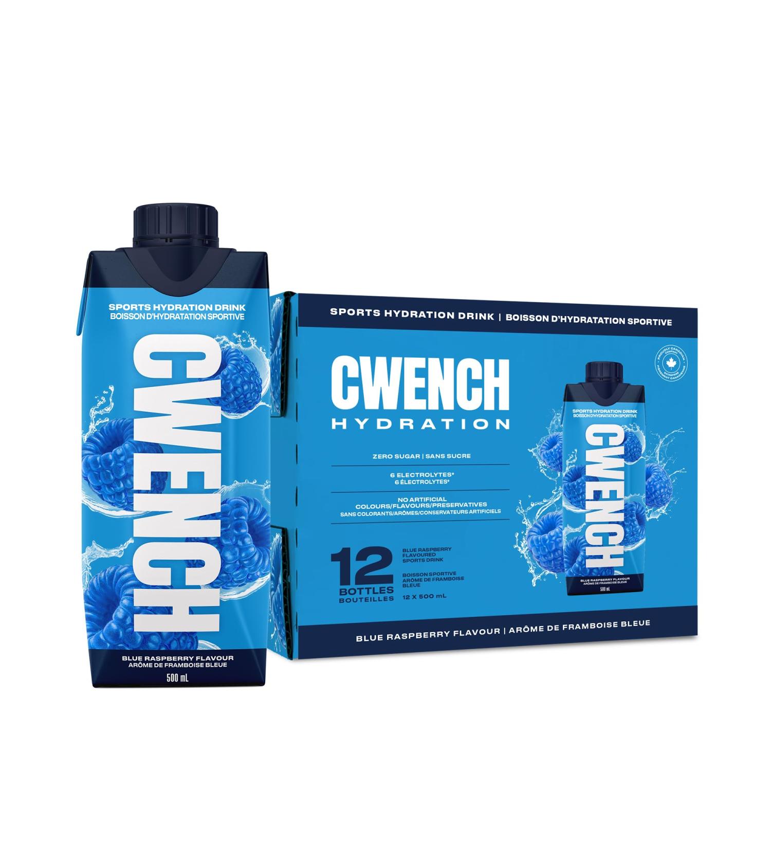 Cwench Electrolyte Hydration Ready To Drink Blue Raspberry 12x500ml - Buy Online on GoSupps.com