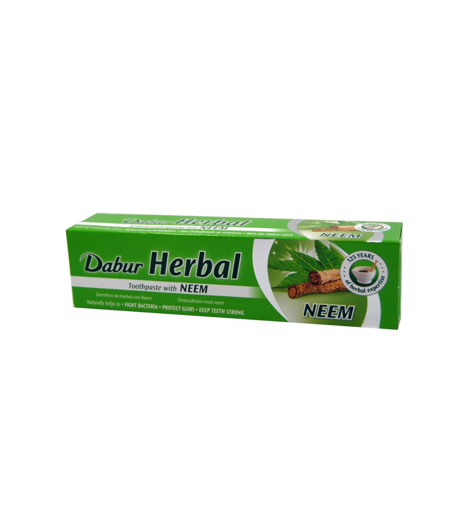 2x Dabur Herbal Toothpaste with Neem 155g - Ayurvedic Beauty Products