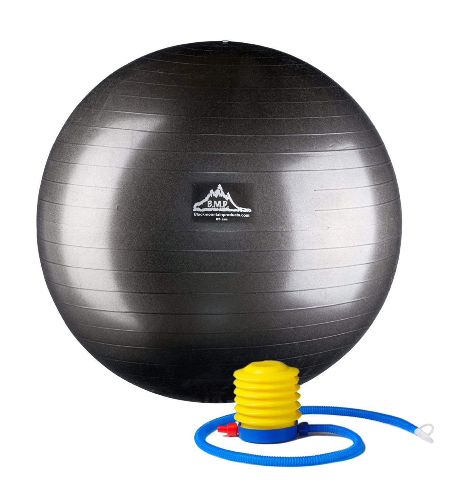 Black Mountain Products Professional Grade Stability Ball 1000lbs Anti-Burst 2000lbs Static Weight Rated 65cm Black