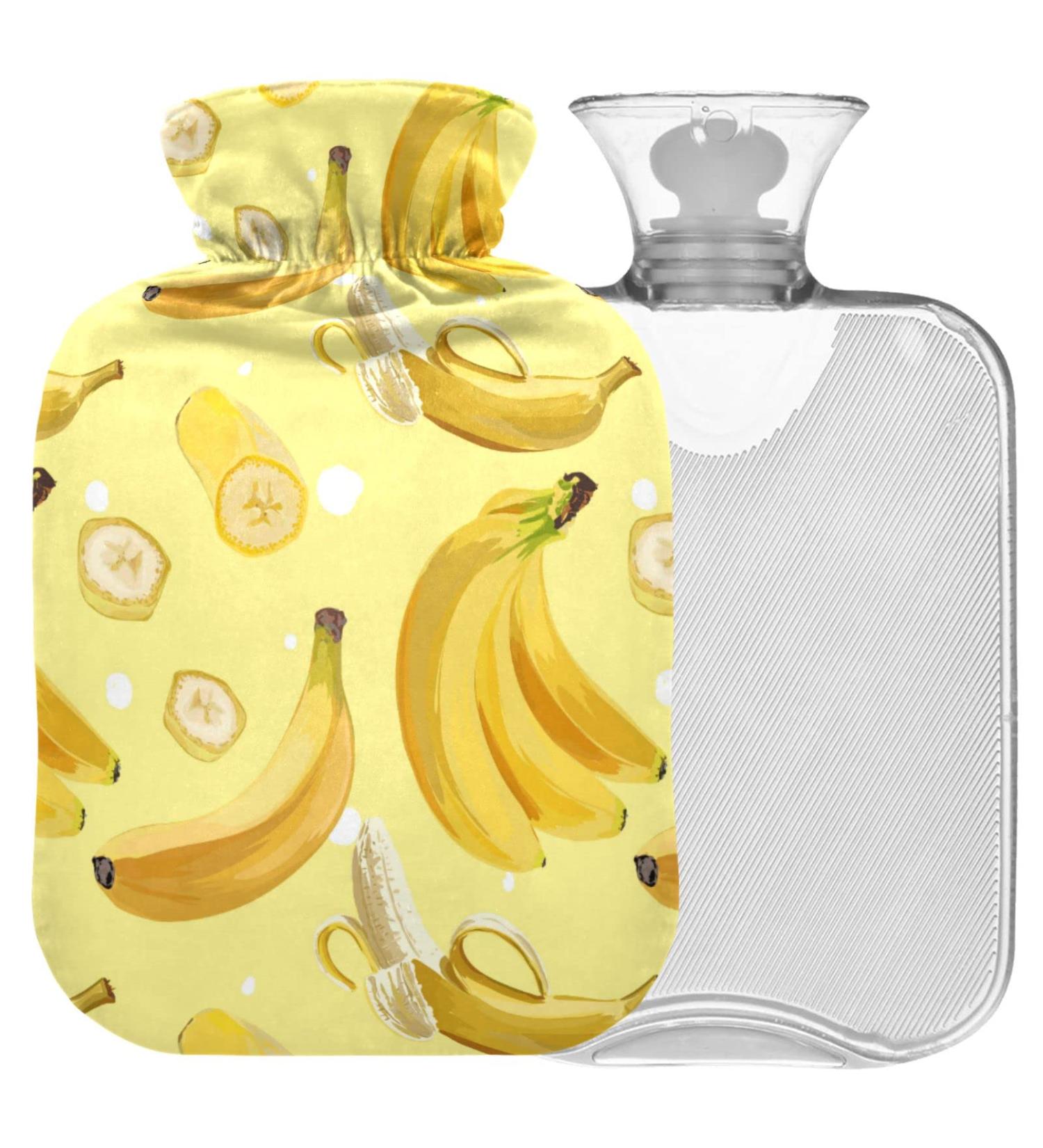 NAANLE Cartoon Fruit Banana Bottle - 2L Transparent Hot Water Bottle for Bed & Pain Relief | Heat & Cold Therapy - Buy Online on GoSupps.com