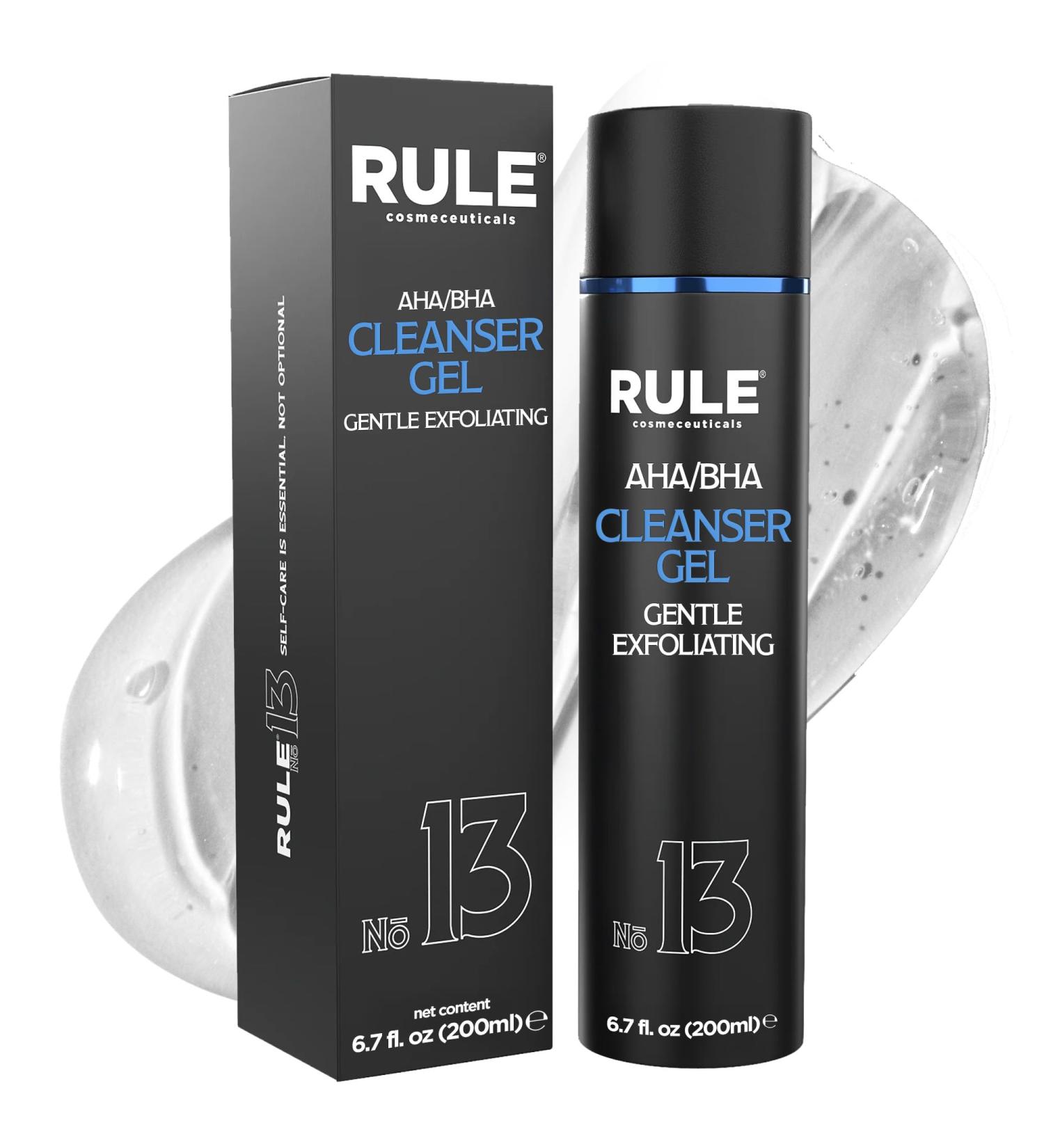 RULE COSMECEUTICALS - No.13 AHA BHA Cleanser Exfoliating Face Wash for Smooth Skin & Pores Gentle Facial Exfoliator for Redness & Blackheads Hydrating pH-Balanced Gel Oily & Sensitive Skin 200 mL - Buy Online on GoSupps.com