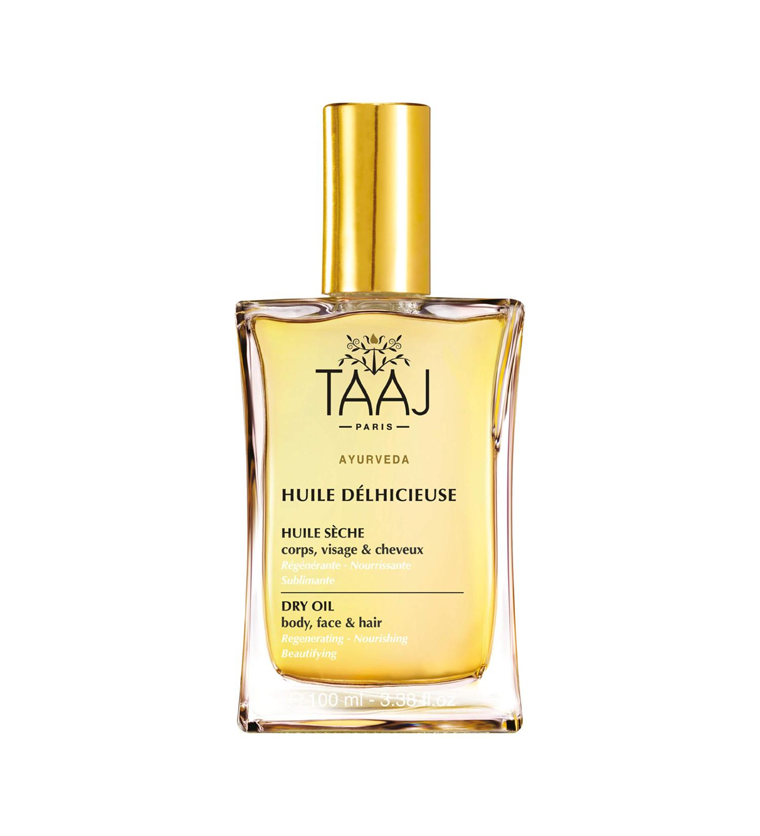 Taaj Delicious Dry Beauty Oil | Nourish & Revitalize Skin | Vegan Body Face & Hair Oil | 96% Natural Ingredients | 100ml - Buy Online on GoSupps.com