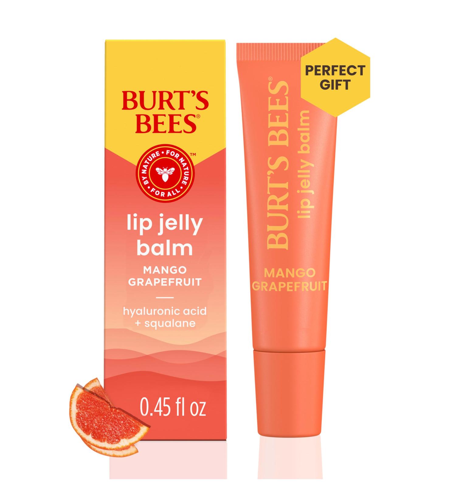 Burt s Bees Mango Grapefruit Lip Jelly Balm With Hyaluronic Acid and Squalane Moisturizer To Instantly Hydrate Lips Lip Gloss With Responsibly Sourced Beeswax Tint-Free Lip Treatment 0.45 oz. - Buy Online on GoSupps.com