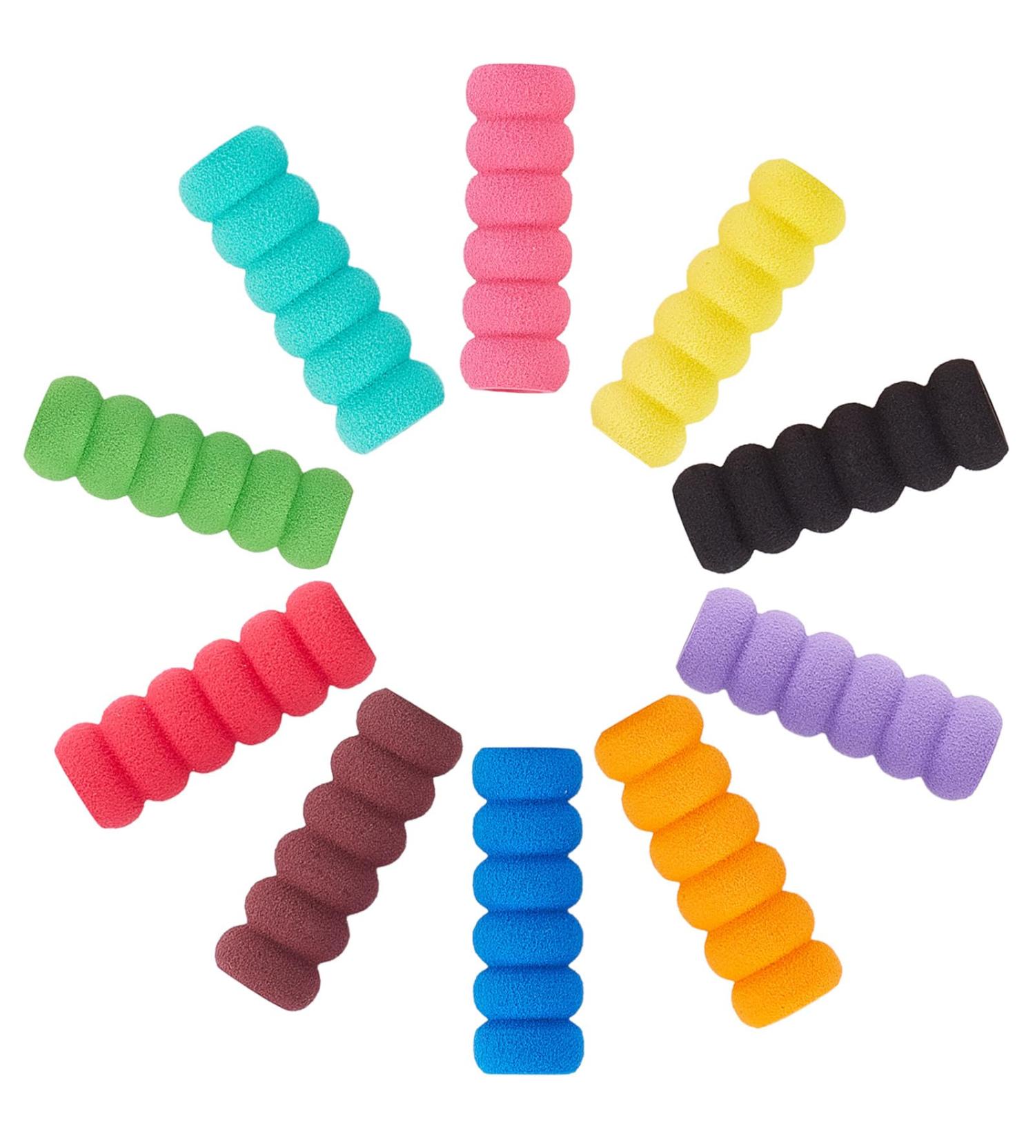 GorgeCraft 120-Pack Soft Foam Pencil Gripper - 10 Colors | Comfort Aid for Writing & Drilling | Posture Correction Tool for Adults - Buy Online on GoSupps.com