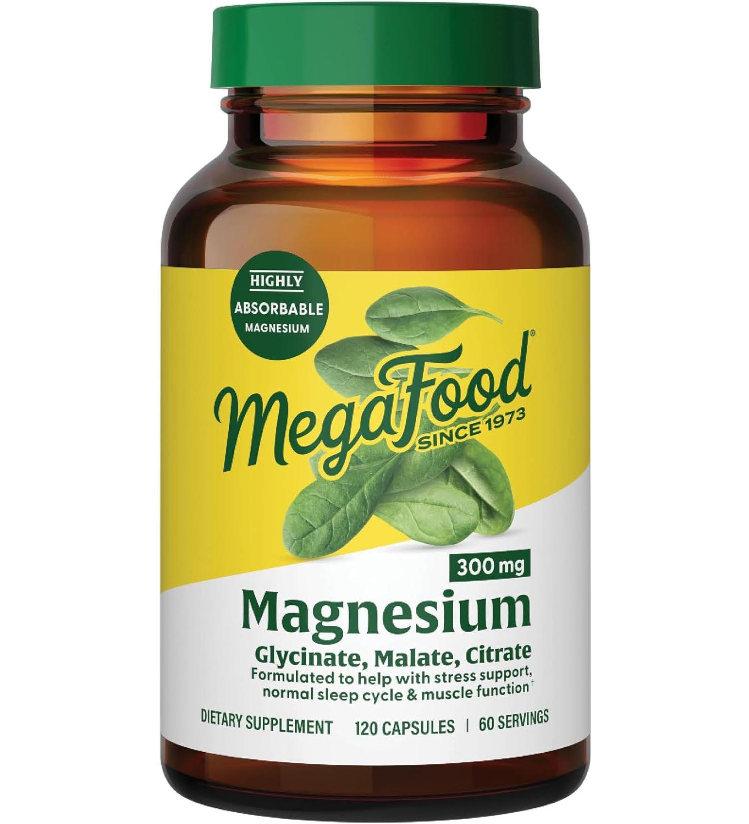 MegaFood Magnesium 300 mg - 120 Capsules - Buy Online on GoSupps.com