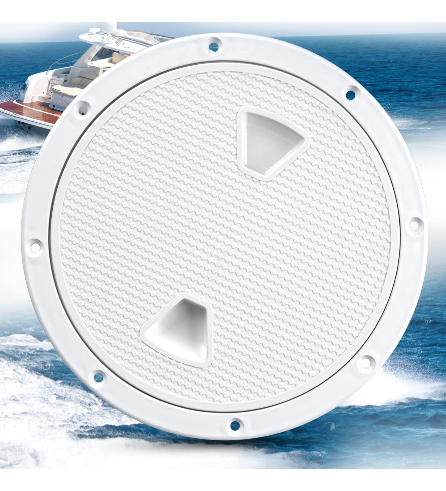 8 Inch Non-Slip Boat Hatch Cover Deck Plate - White Inspection Hatch with Detachable Cover - Buy Online on GoSupps.com
