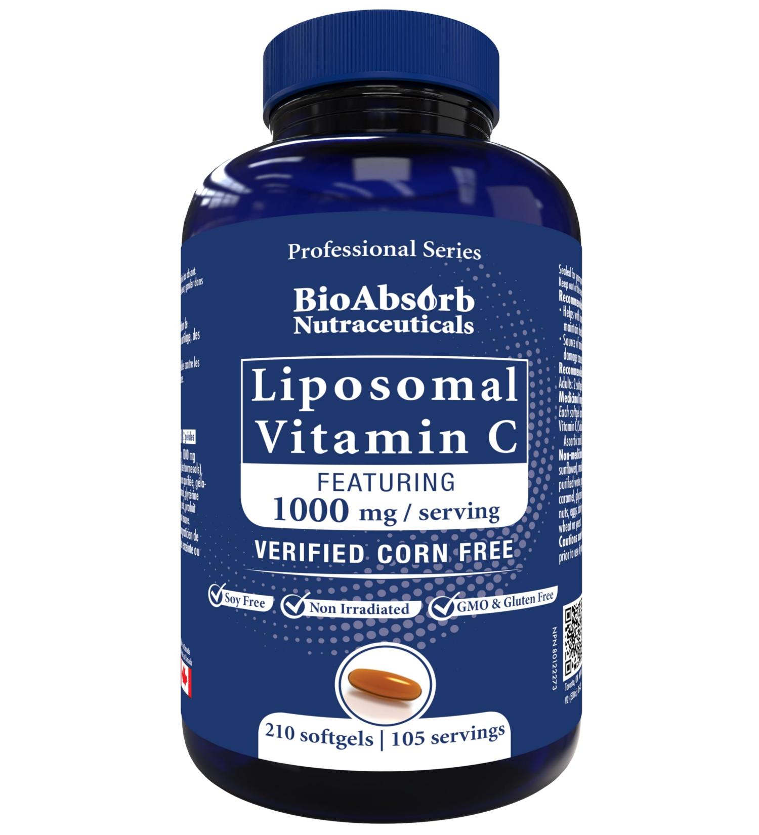 Liposomal Vitamin C 1000mg. 70-Day Supply 210 Softgel Capsules. Corn-Free Soy-Free Non GMO. - Buy Online on GoSupps.com