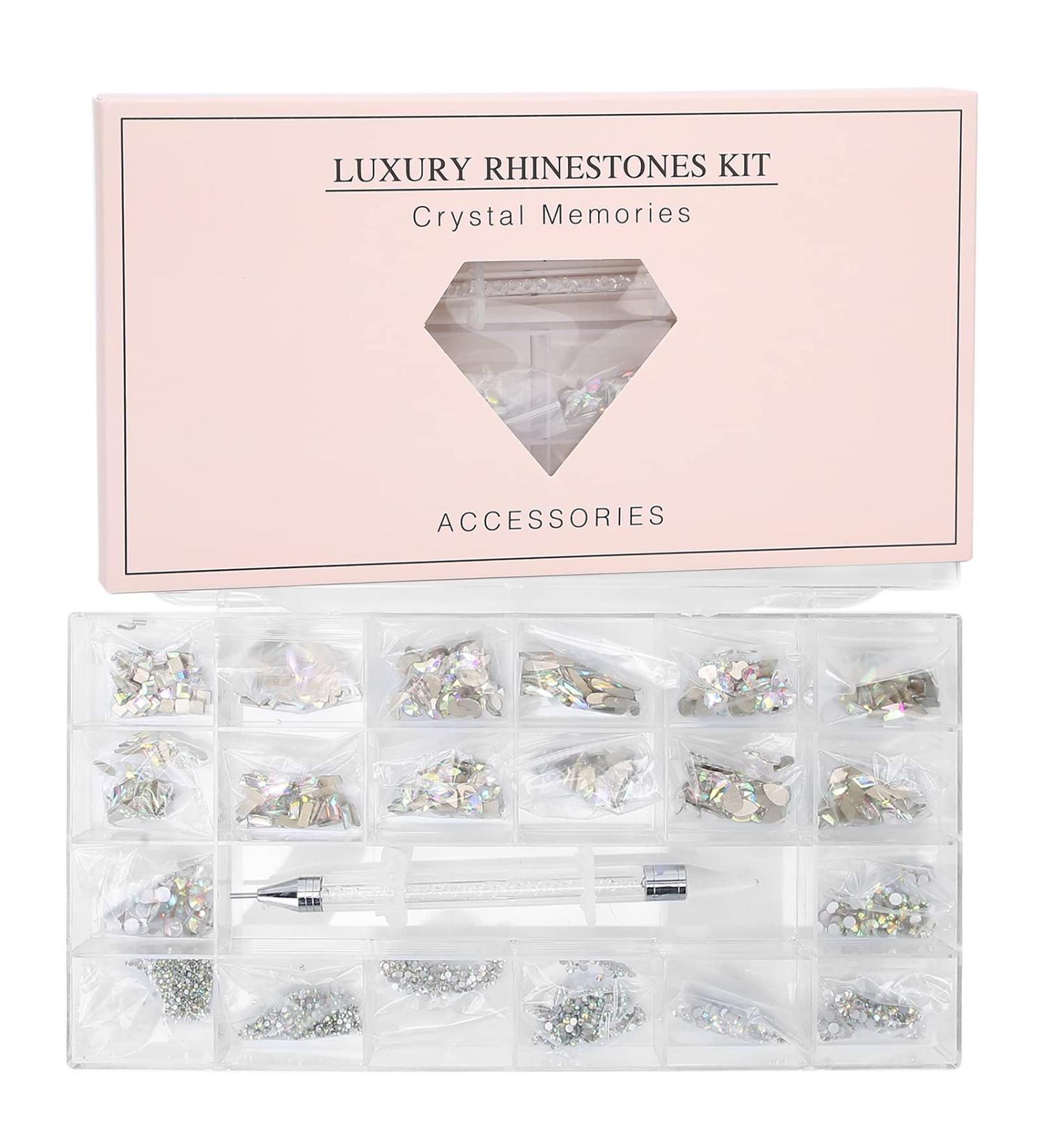 Nail rhinestones rhinestones nail art rhinestones colorful exquisite nail DIY glass rhinestones decoration with box Smooth appearance and no scratches - Buy Online on GoSupps.com