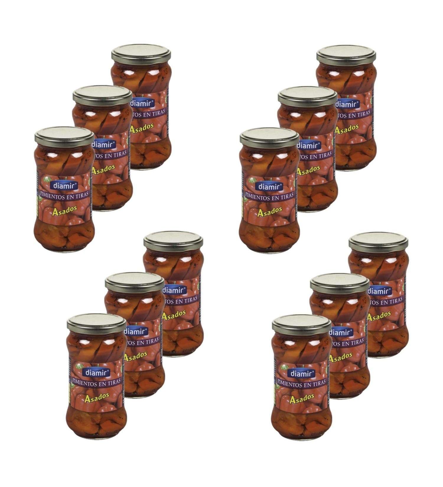 Lot 12x Grilled Pepper Strips - 290g Jar