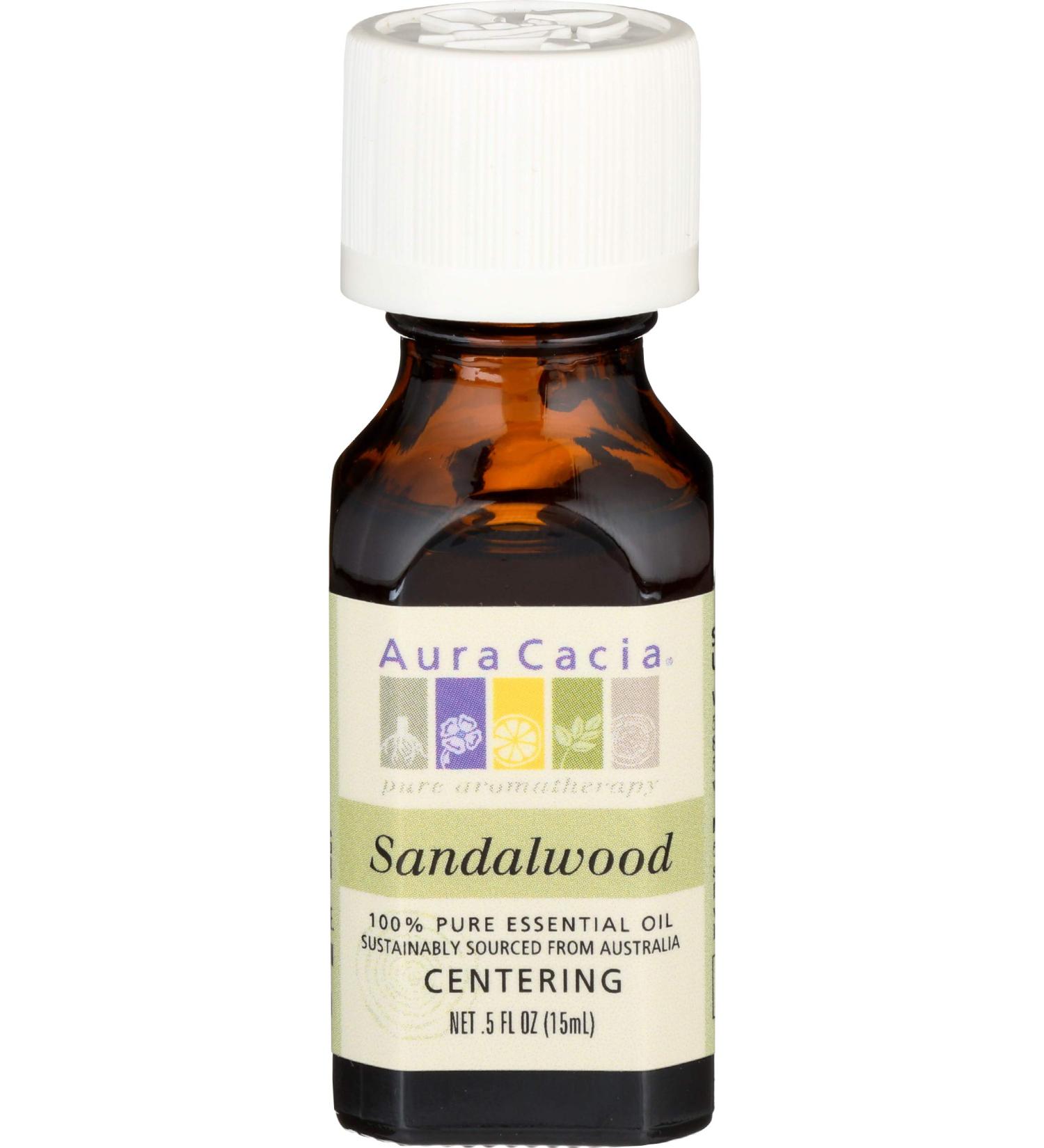 Buy Aura Cacia Sandalwood Essential Oil 0.5 oz | Premium Aromatherapy for Relaxation & Wellness - International Shipping Available - Buy Online on GoSupps.com