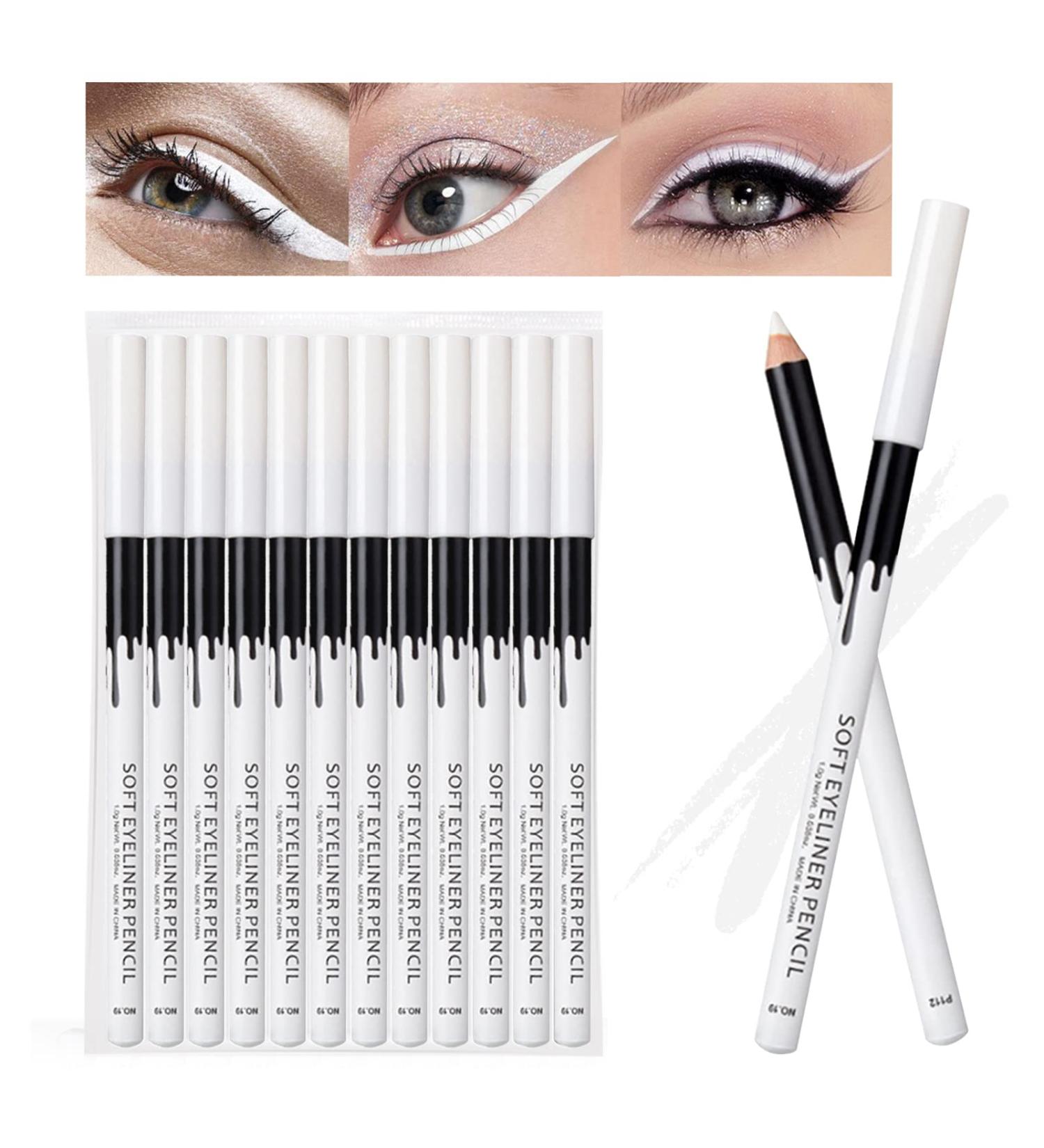12 Pieces Waterproof White Eyeliner Pencil Set - Hypoallergenic Soft Marker for Natural Matte Finish | Perfect for Eye Makeup - Buy Online on GoSupps.com