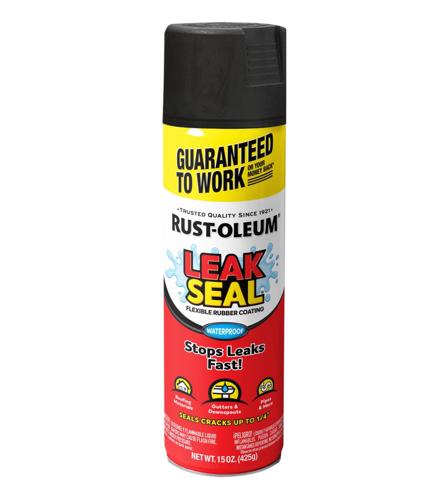 Rust-Oleum 351903 LeakSeal Flexible Rubber Coating Spray  15 oz  Black 15 Ounce Black