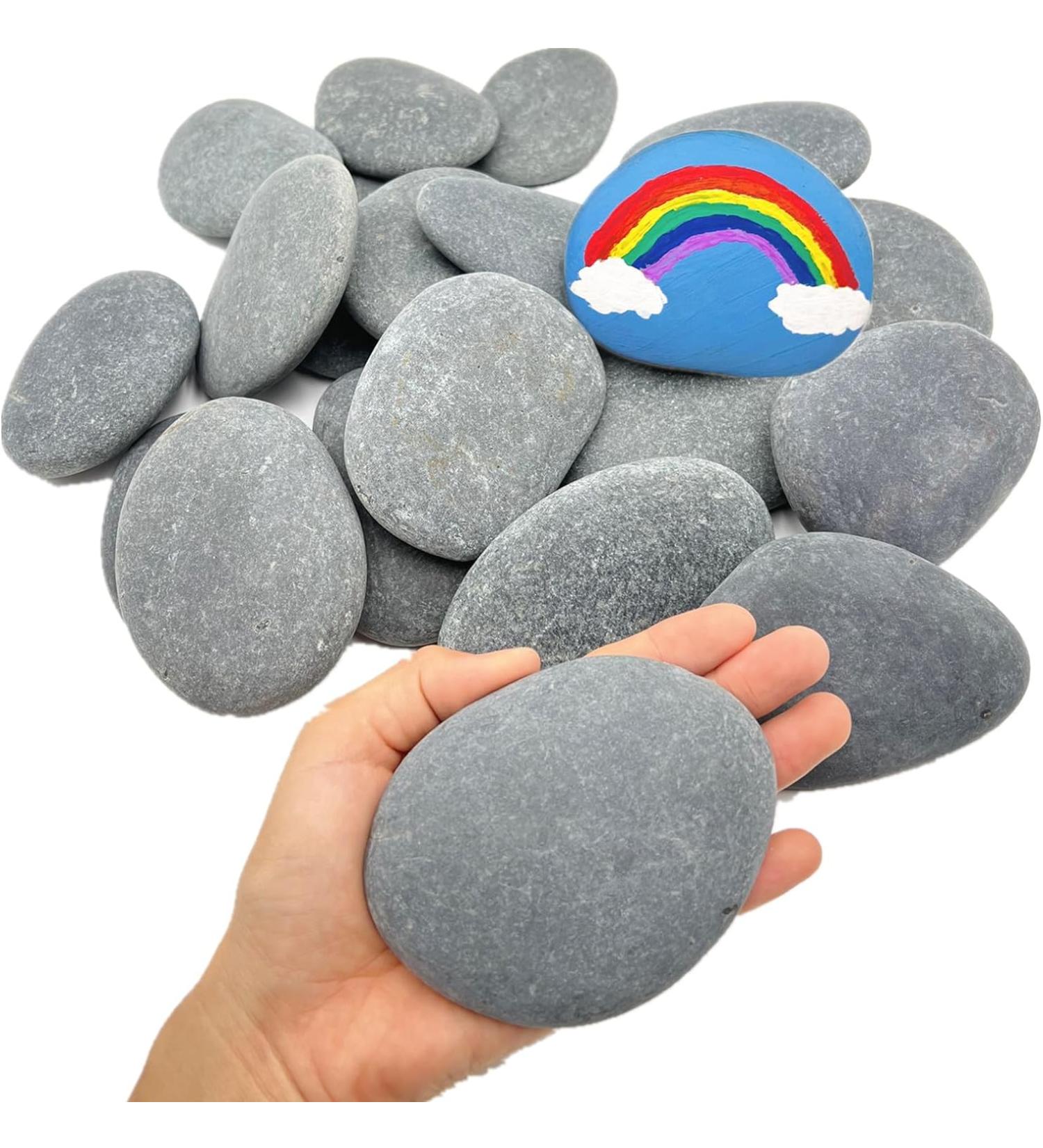 20PCS Painting Rocks  3"-4" DIY Rocks Flat & Smooth Kindness Rocks for Arts  Crafts  Decoration  Large Rocks for Painting Hand Picked for Painting Rocksâ¦ - Buy Online on GoSupps.com