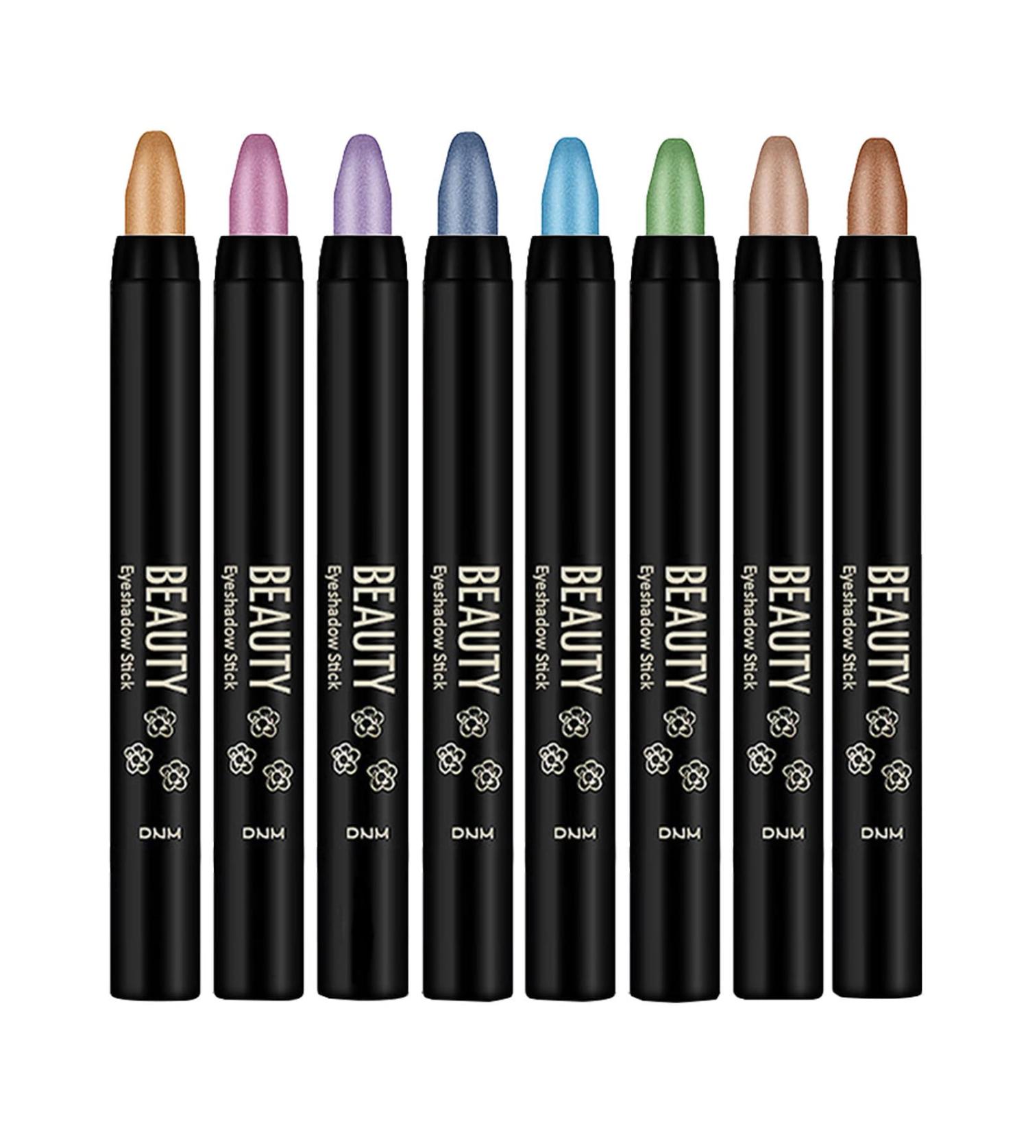 Set of 8 eyeshadow pencils waterproof long-lasting smudge-proof shimmering cream for eyes - Buy Online on GoSupps.com