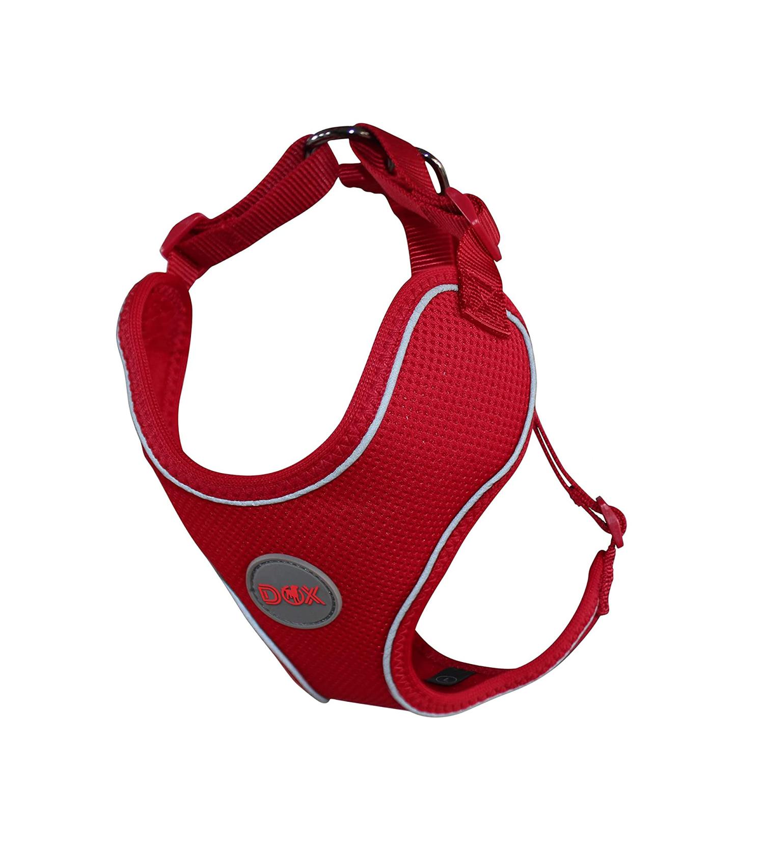 Ddoxx Reflecting Airmesh Step-in Dog Harness | Adjustable XL Puppy Harness (Red) | Neck 42-58 cm Chest 52-76 cm | International Shipping Available - Buy Online on GoSupps.com