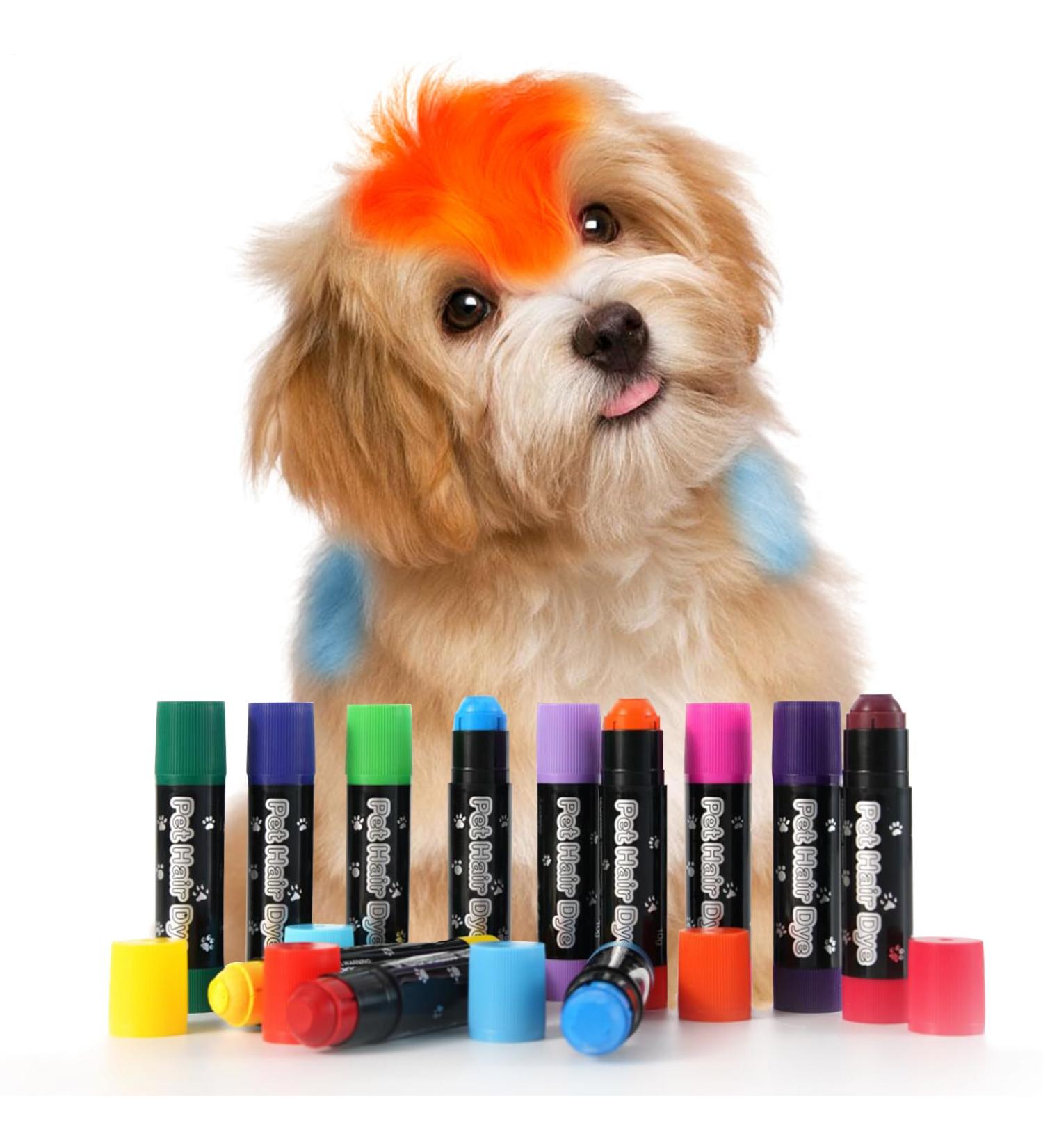 Dog Hair Dye - Styling and Coloring Pencil for Hair Vibrant Washable Markers for Creative Grooming of Cats Livestock and Other Pets - Buy Online on GoSupps.com