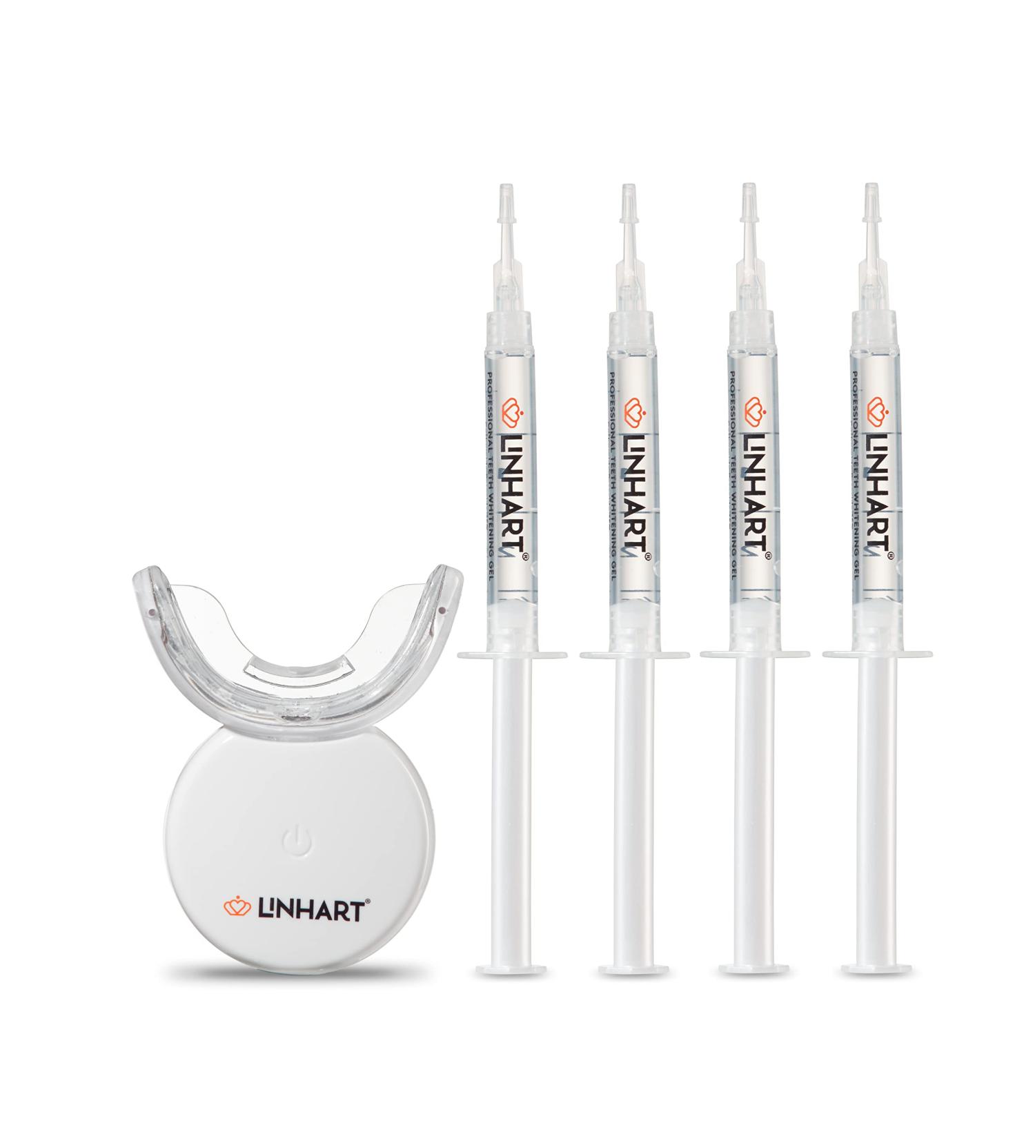 LINHART Teeth Whitening Kit with LED Light - Professional Dental Whitening Gel and 16-Led Whitening Light for No Sensitivity Whitening - Buy Online on GoSupps.com