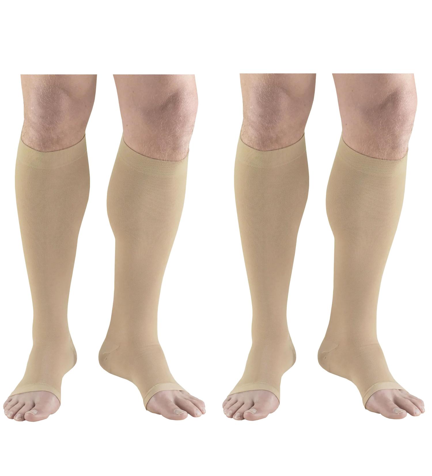 Truform Surgical Stockings | 18 mmHg Compression | Knee High | Open Toe | Beige | X-Large (Pack of 2) - International Shipping Available - Buy Online on GoSupps.com