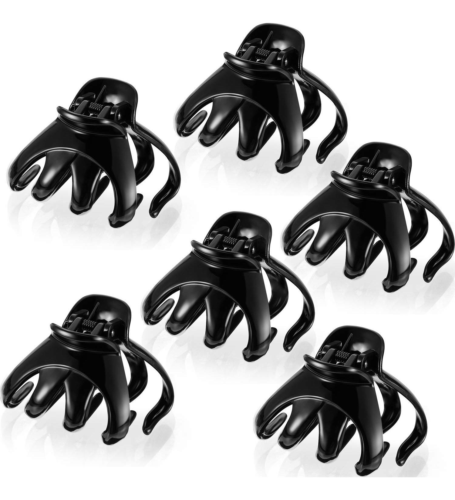 6 Pieces 6 cm No-Slip Octopus Hair Clips - Black Hairpins with Grip - Buy Online on GoSupps.com