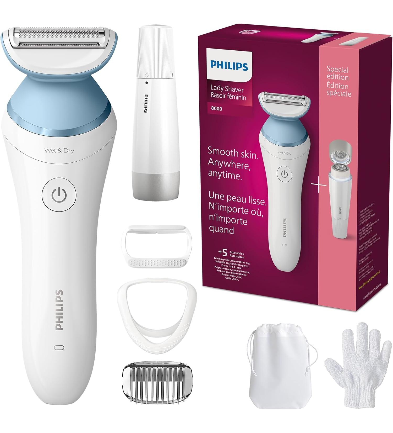 Philips Lady Shave Series 8000 - Complete hair removal solution for body and face White - Buy Online on GoSupps.com