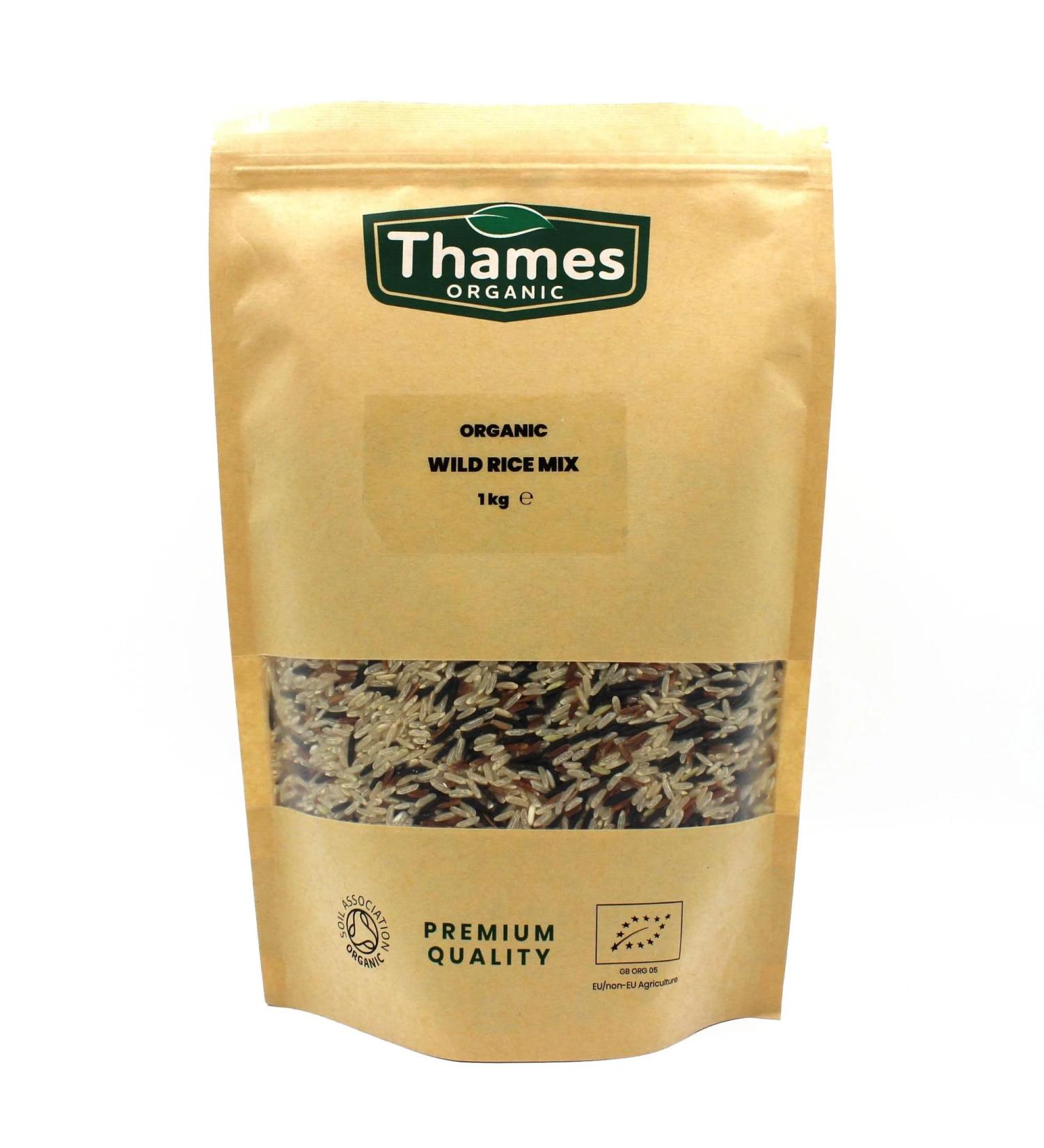 Organic Wild Rice Mix - Camargue Red Rice Long Grain Brown Rice - Thames Organic 1kg (Pack of 1) - Buy Online on GoSupps.com