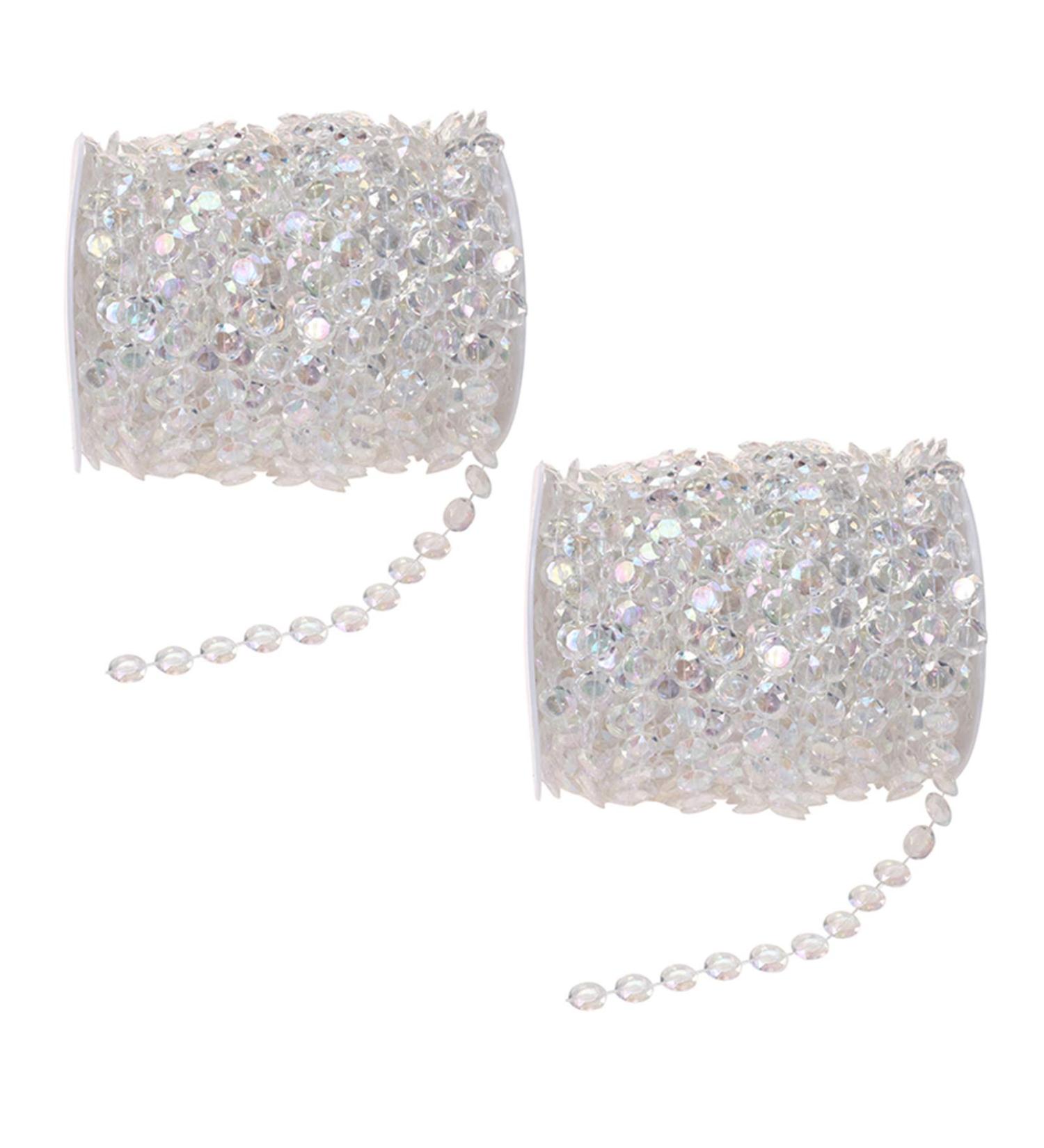 Acrylic Clear Crystal Beads Diamond Garland Strands - 2 Pack of 99 Ft/33 Yards for DIY Doorway Curtain Wedding Party Decorations - Buy Online on GoSupps.com