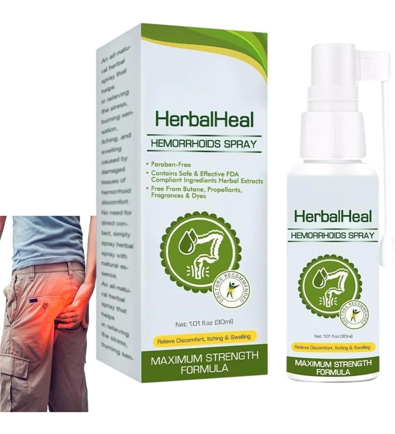 GFOUK Herbalheal Hemorrhoids Spray Natural Herbal Hemorrhoids Spray Hemocare Herbal Hemorrhoids Spray Fast Relief of Hemorrhoids and Anal Fissures 30ML (1Pcs) - Buy Online on GoSupps.com